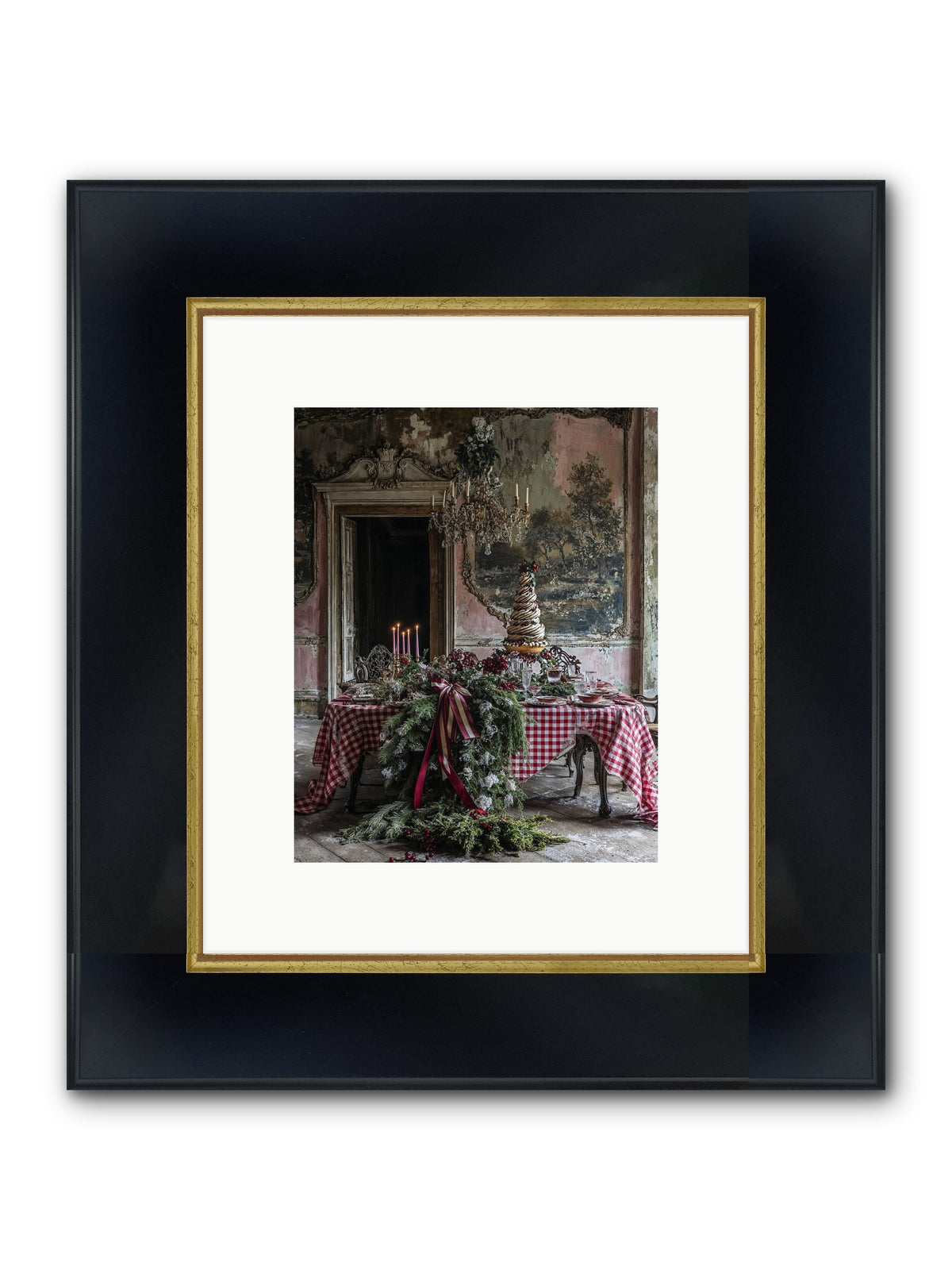 Noël À La Française Framed Print - Wide Black w/Gold 8x10