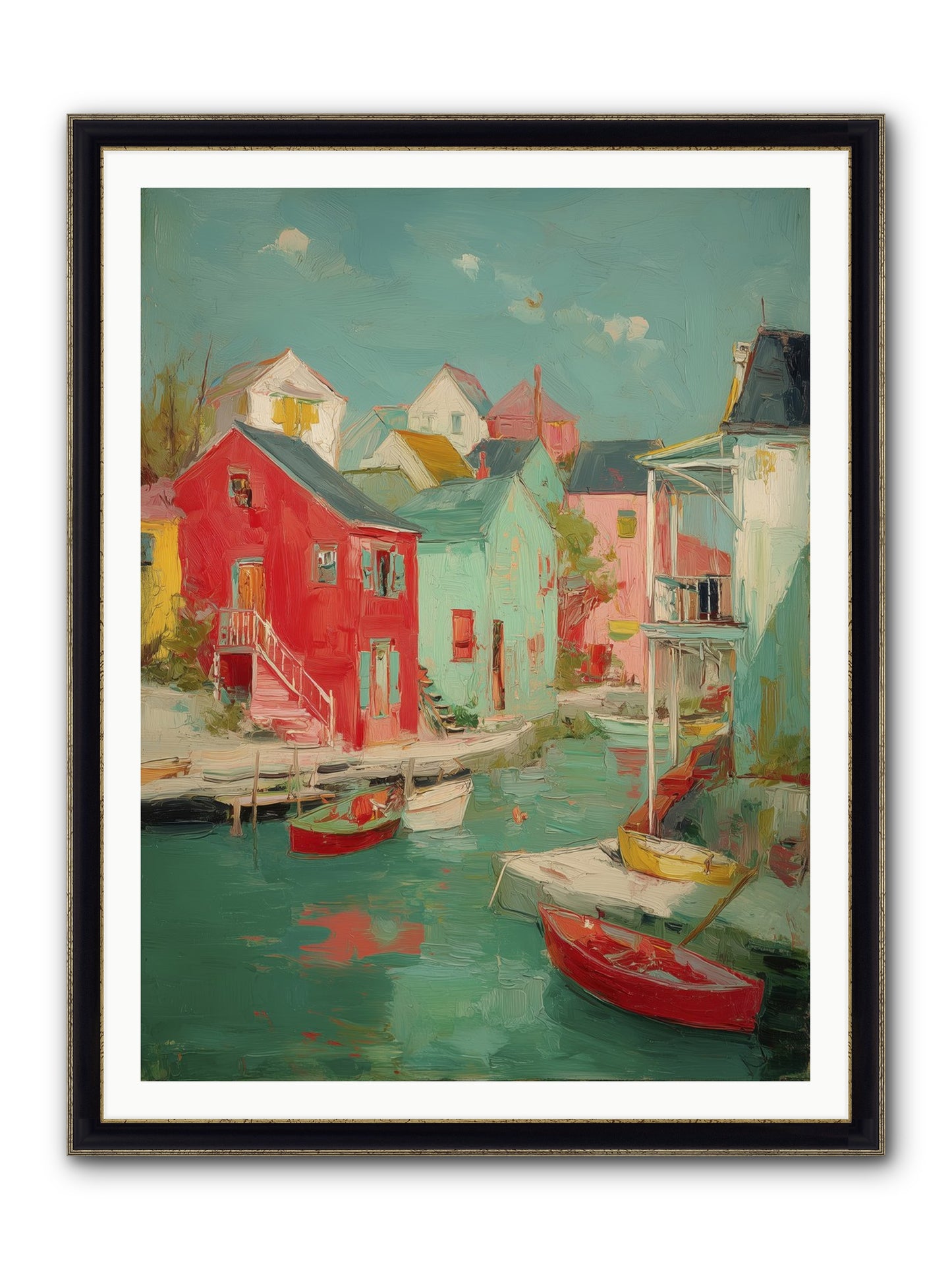 Norman Coast Dreams Framed Print - Black & Gold 36x48