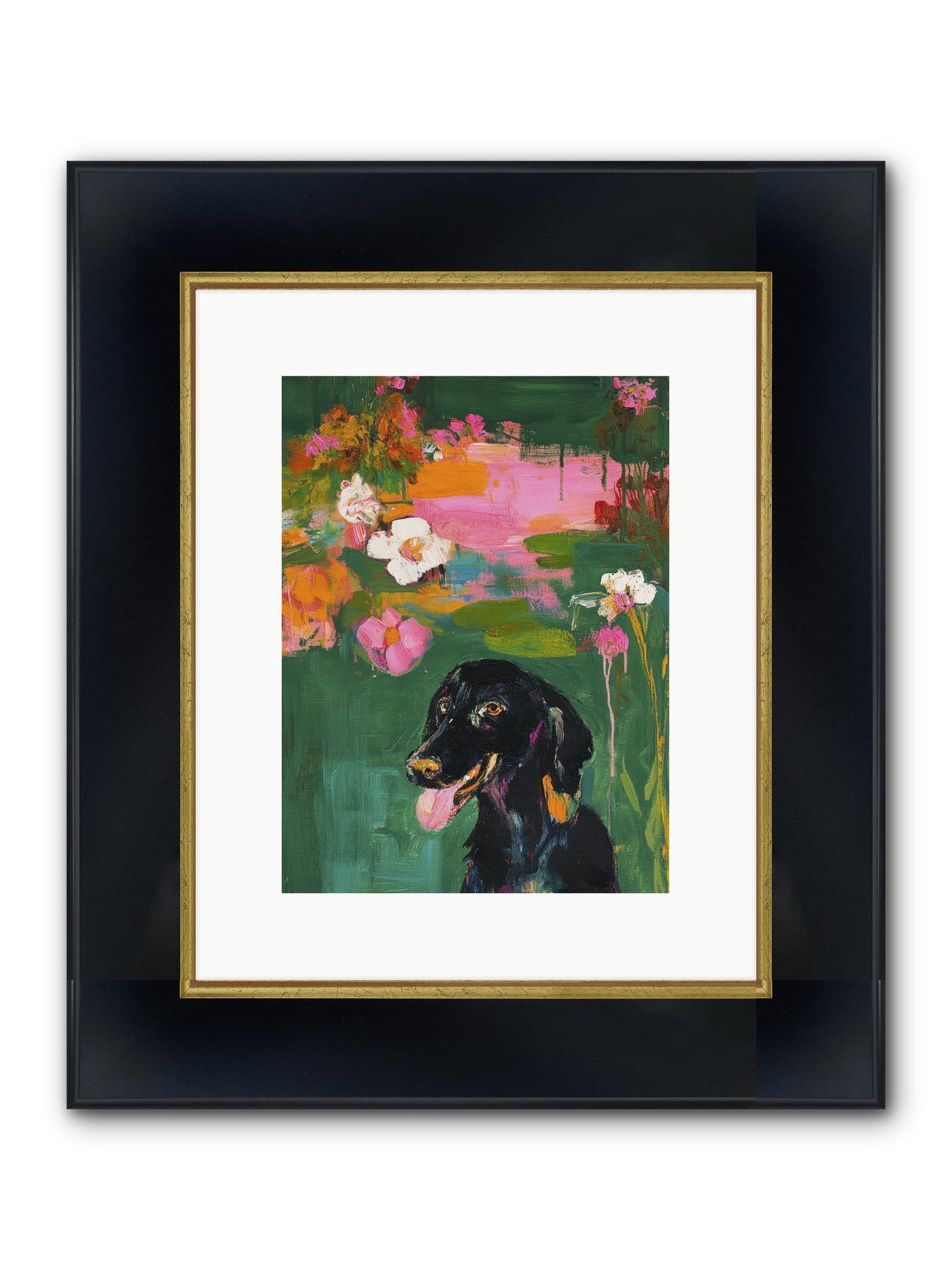 North Star Framed Print - Wide Black w/Gold 9x12