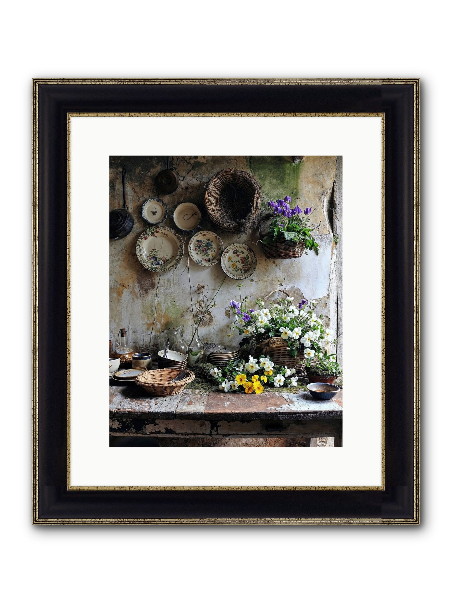 Not Far From Kensington Framed Print - Black & Gold 12x15