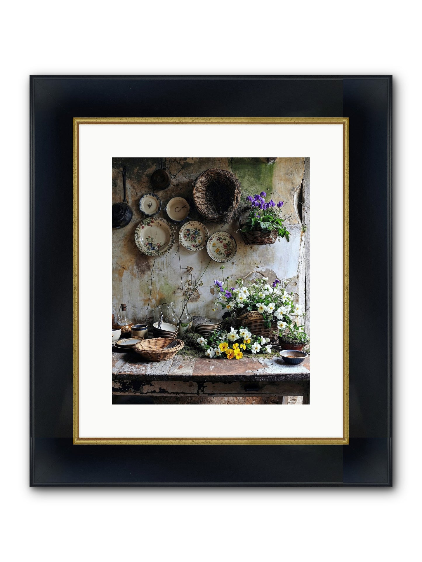 Not Far From Kensington Framed Print - Wide Black w/Gold 12x15