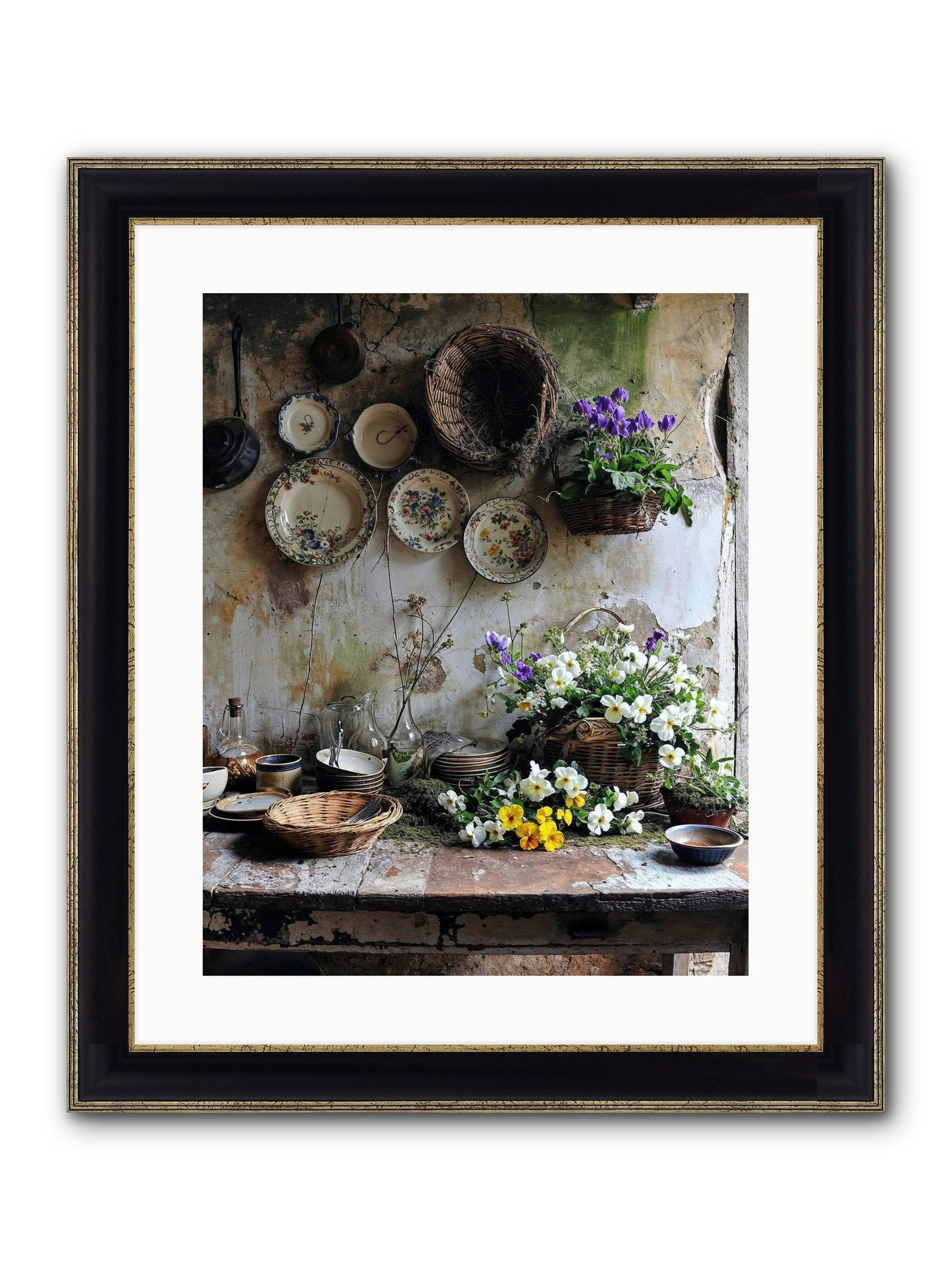 Not Far From Kensington Framed Print - Black & Gold 16x20