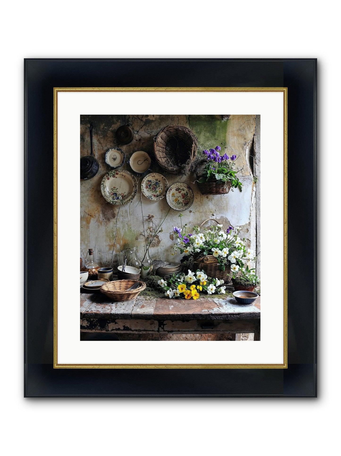 Not Far From Kensington Framed Print - Wide Black w/Gold 16x20