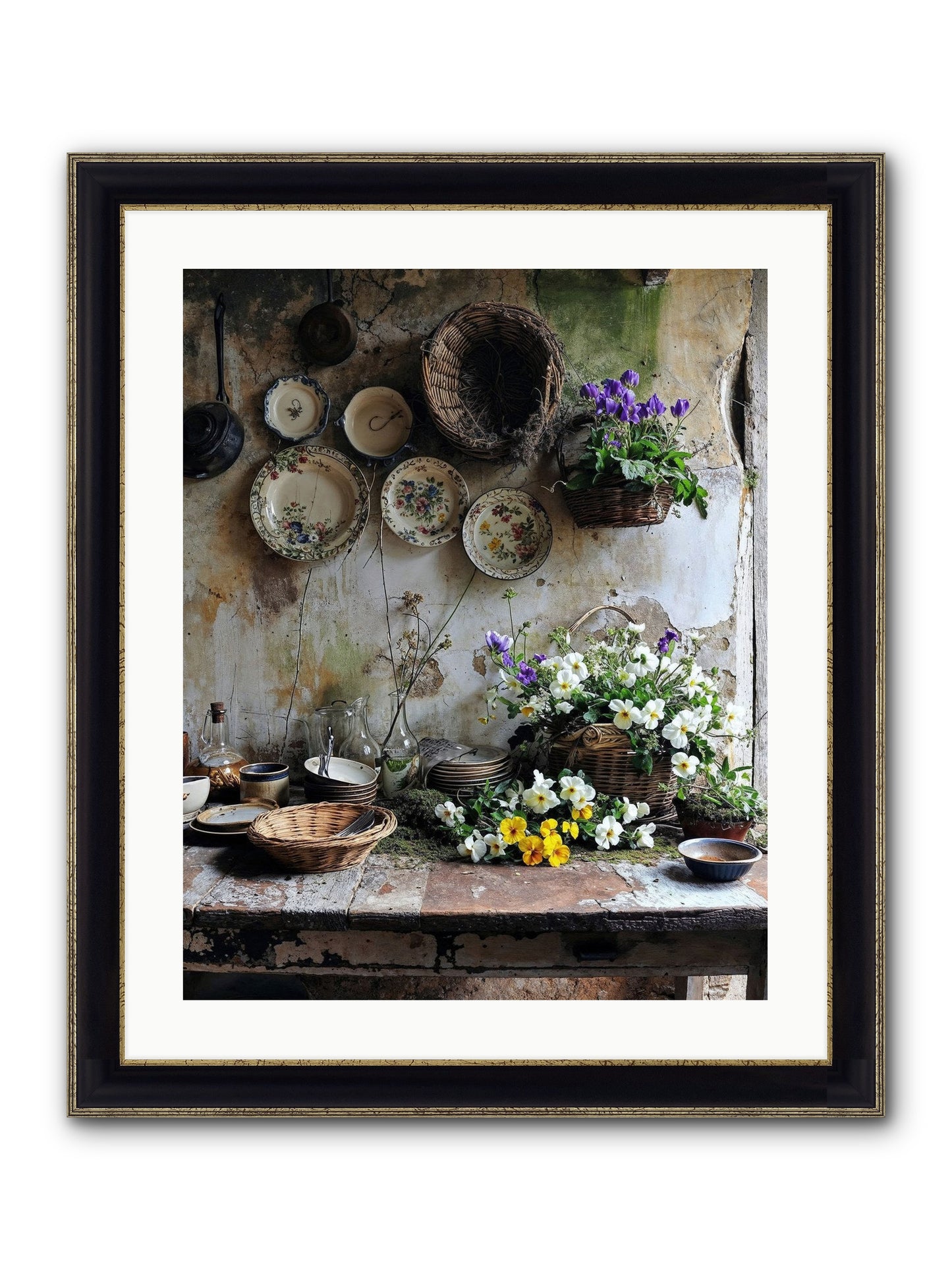 Not Far From Kensington Framed Print - Black & Gold 20x25