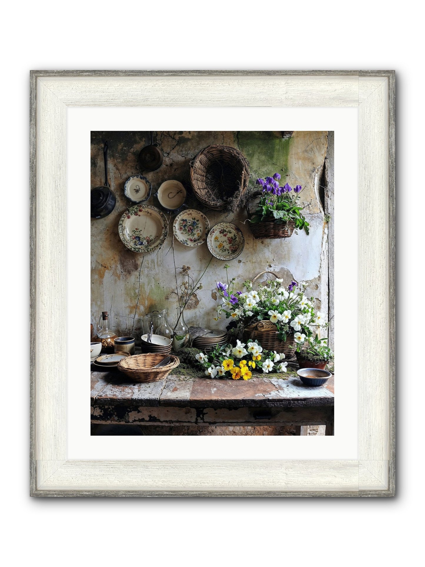 Not Far From Kensington Framed Print - Driftwood White 20x25