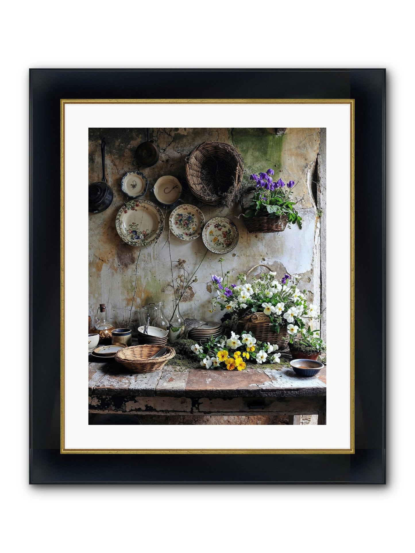 Not Far From Kensington Framed Print - Wide Black w/Gold 20x25
