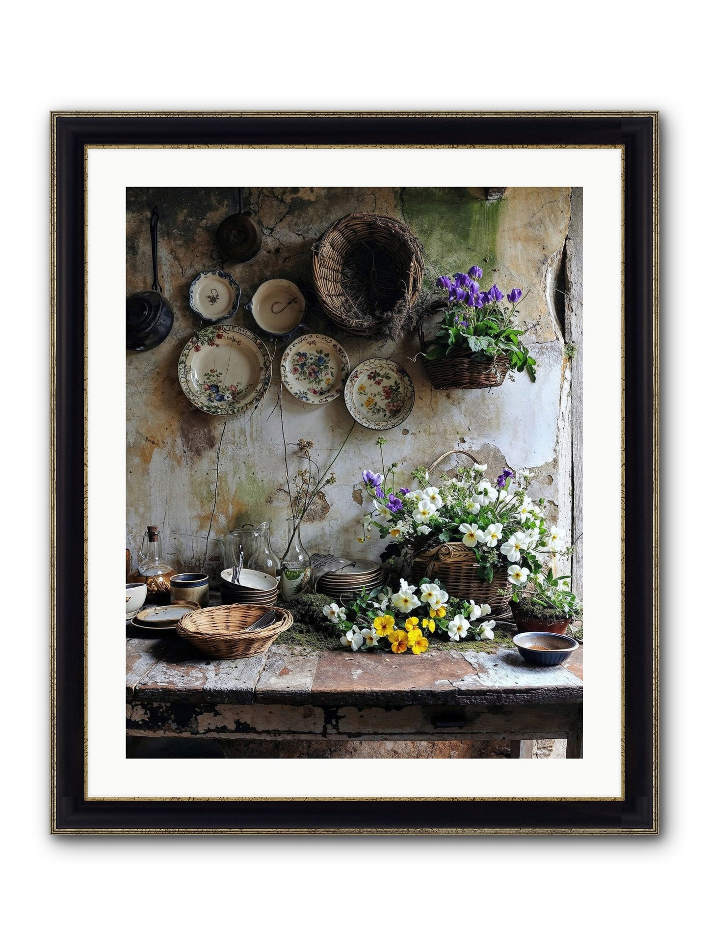 Not Far From Kensington Framed Print - Black & Gold 24x30