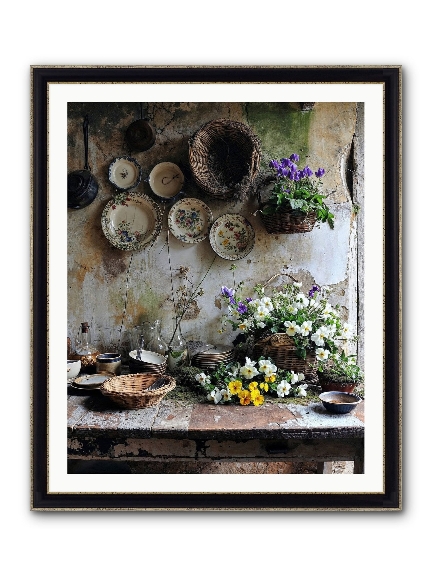 Not Far From Kensington Framed Print - Black & Gold 32x40