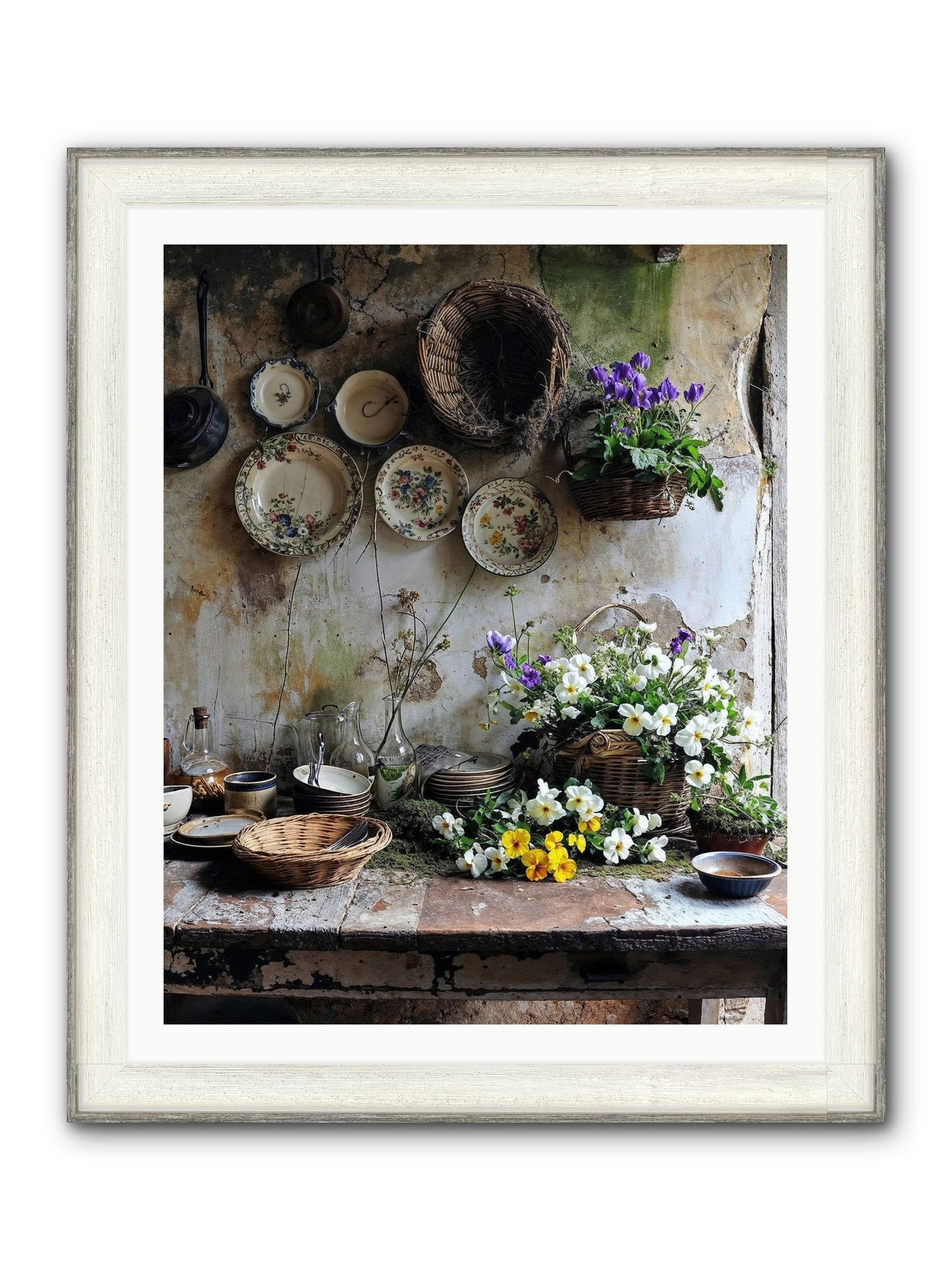 Not Far From Kensington Framed Print - Driftwood White 32x40