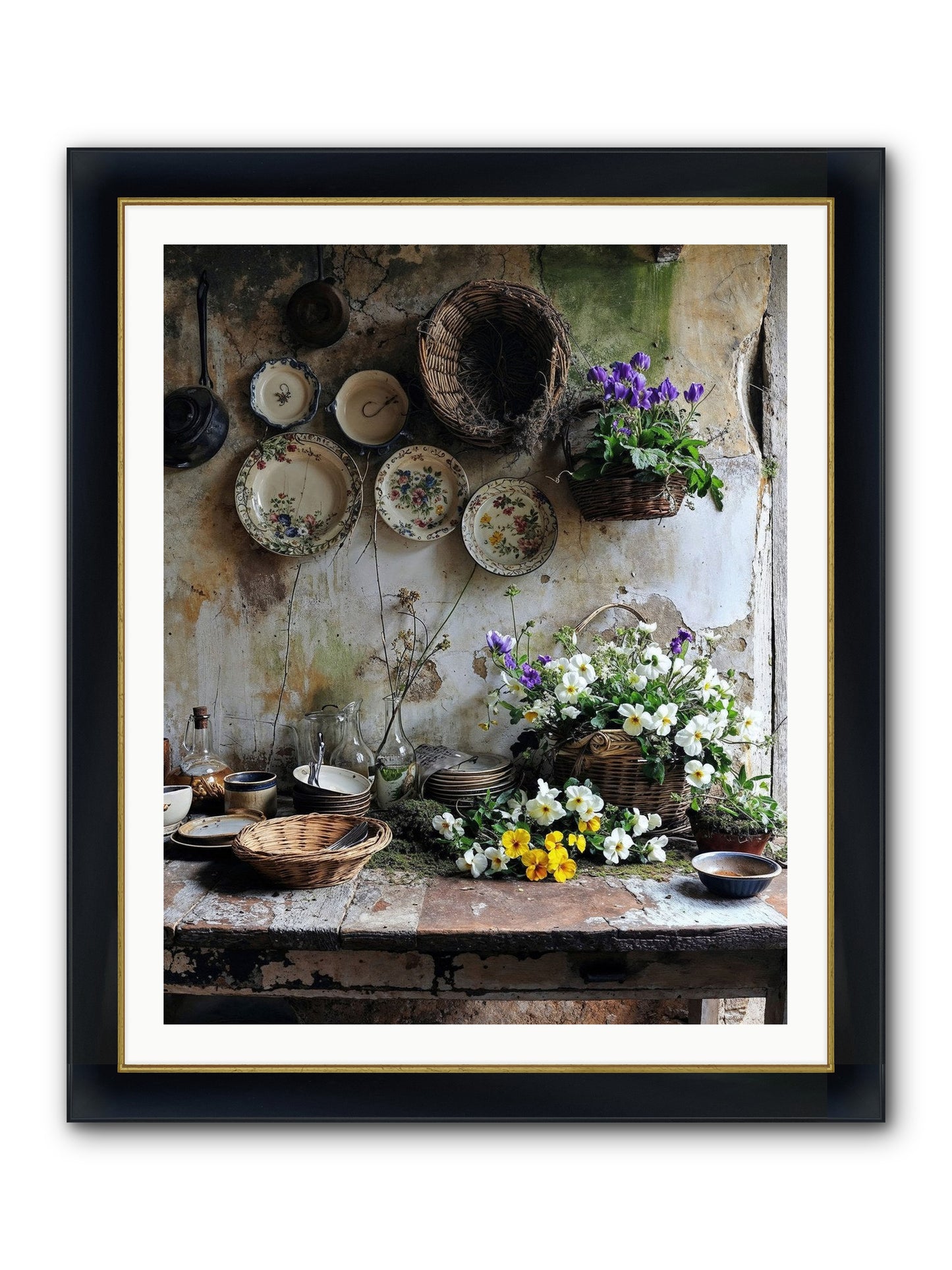 Not Far From Kensington Framed Print - Wide Black w/Gold 32x40