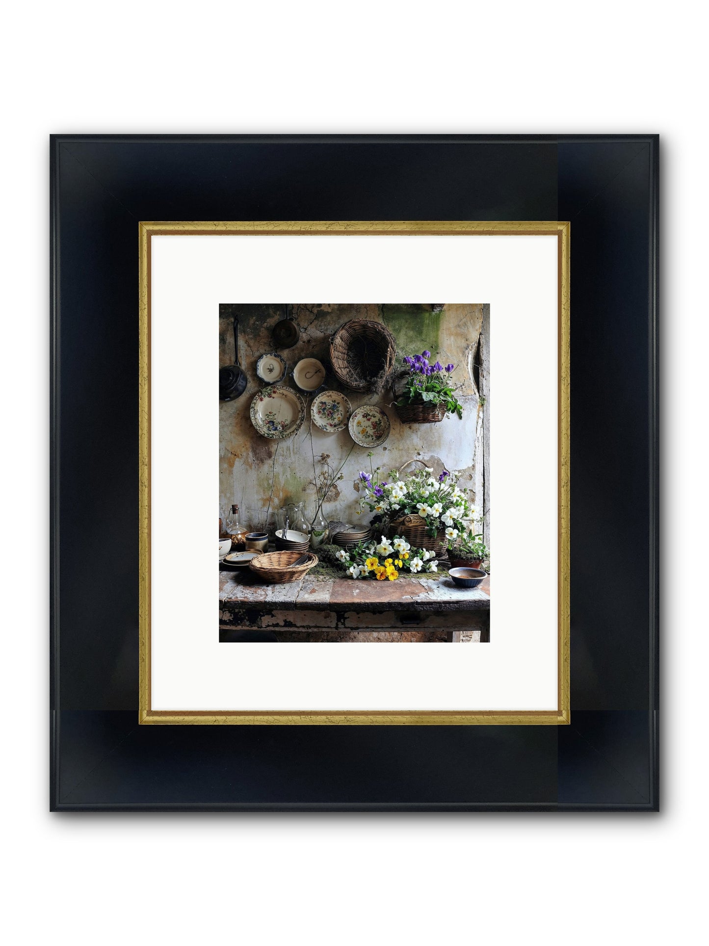 Not Far From Kensington Framed Print - Wide Black w/Gold 8x10