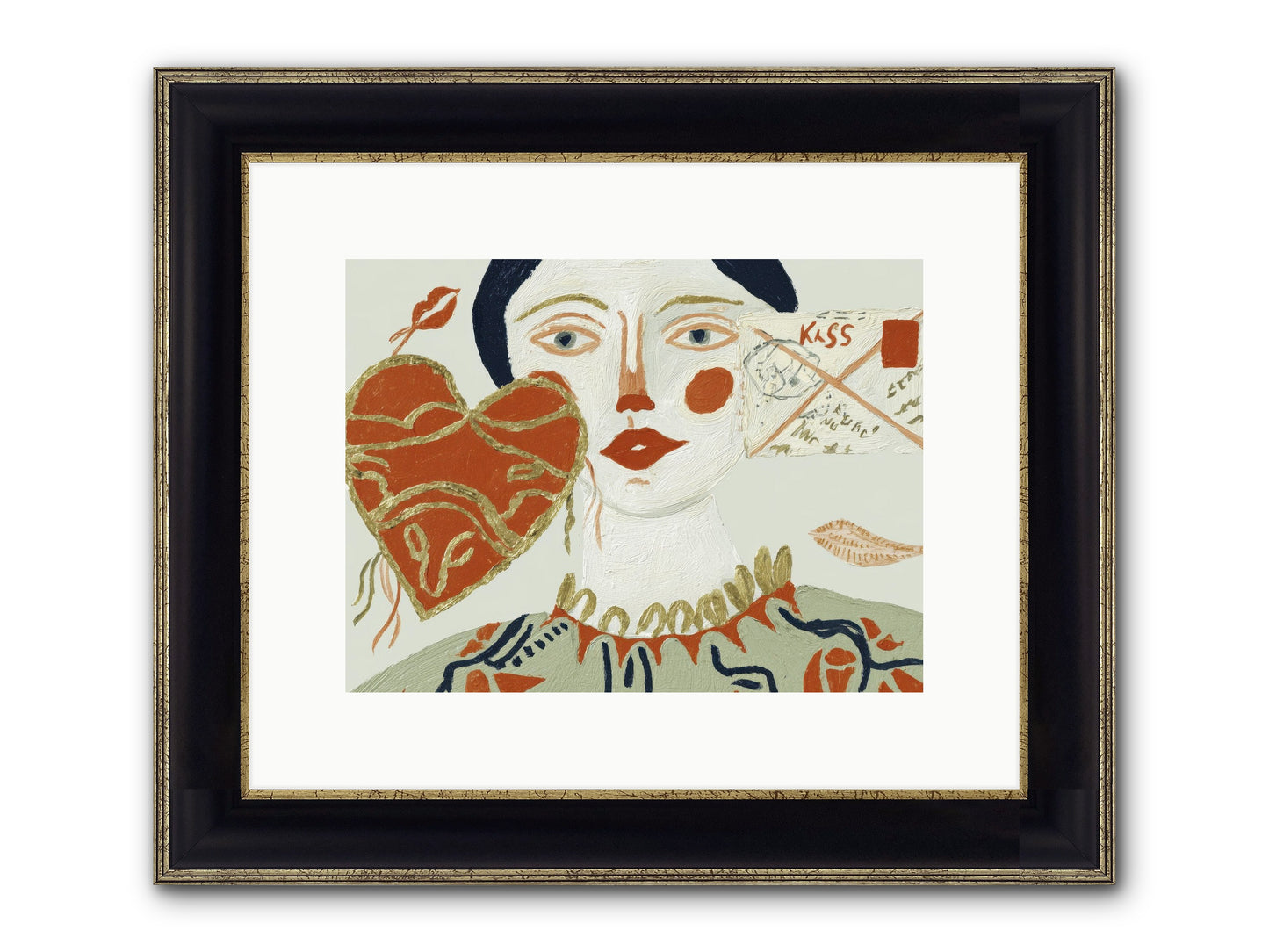 Notes For A Very Good Heart Framed Print - Black & Gold 12x9