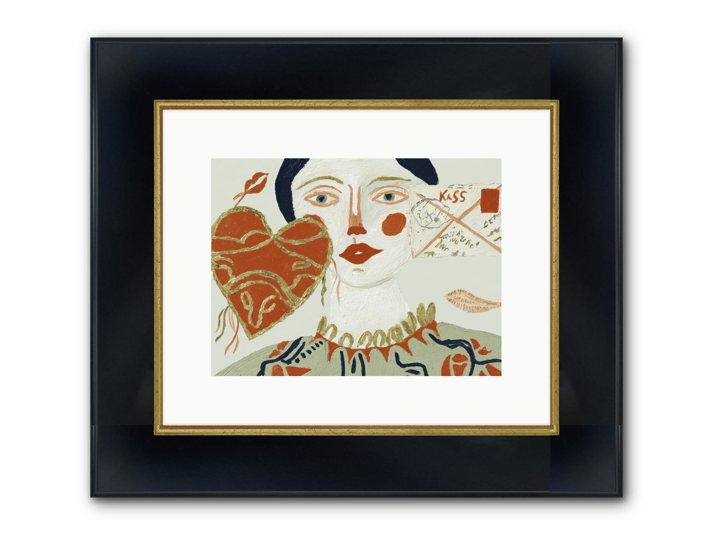 Notes For A Very Good Heart Framed Print - Wide Black w/Gold 12x9