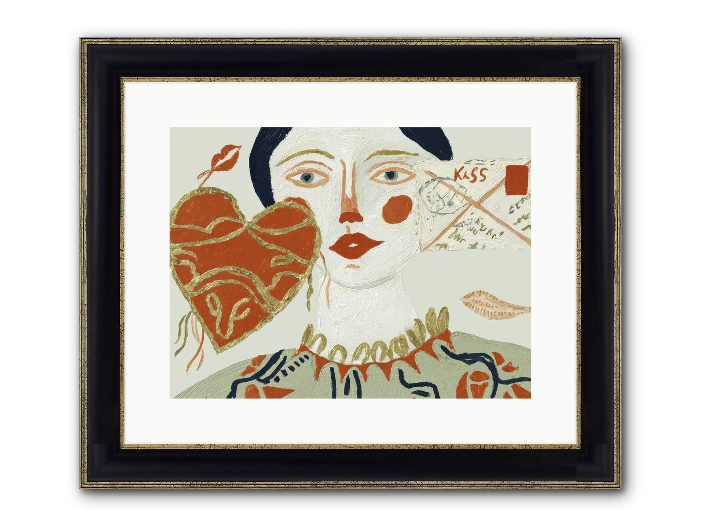 Notes For A Very Good Heart Framed Print - Black & Gold 16x12