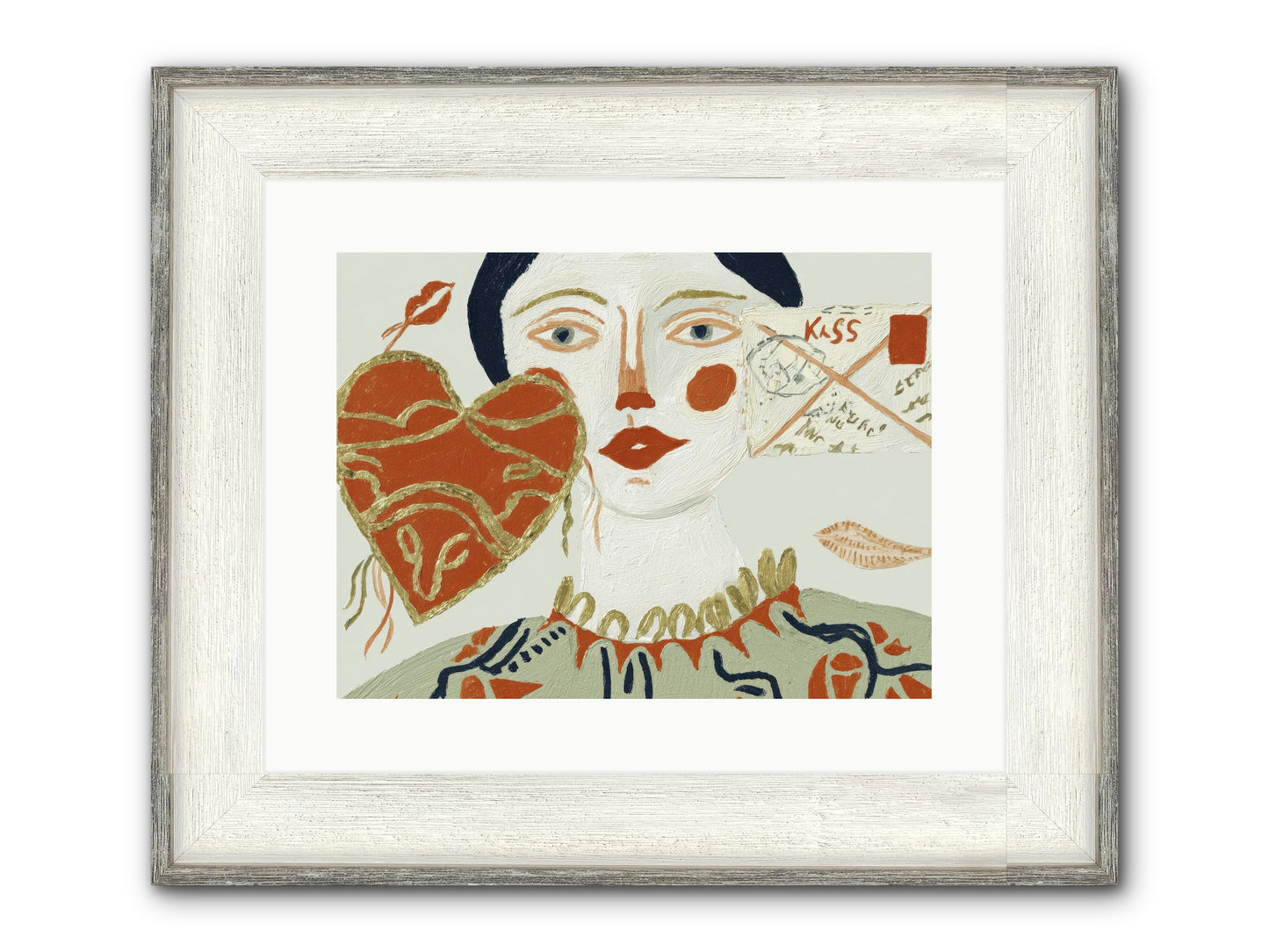 Notes For A Very Good Heart Framed Print - Driftwood White 16x12