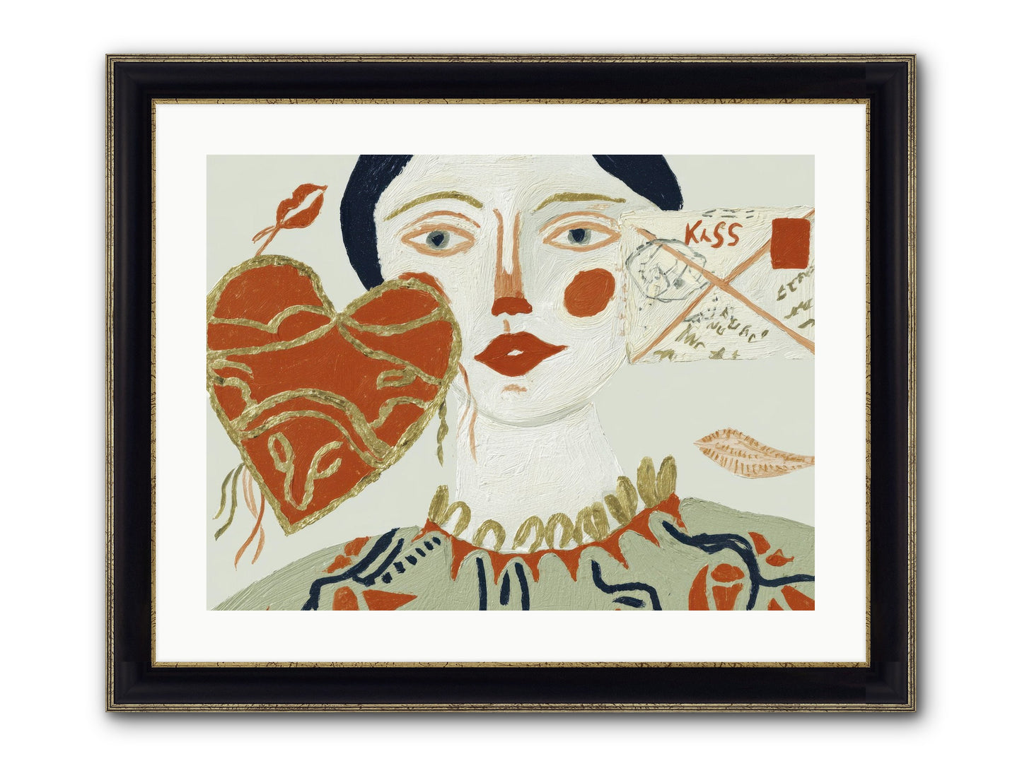 Notes For A Very Good Heart Framed Print - Black & Gold 24x18