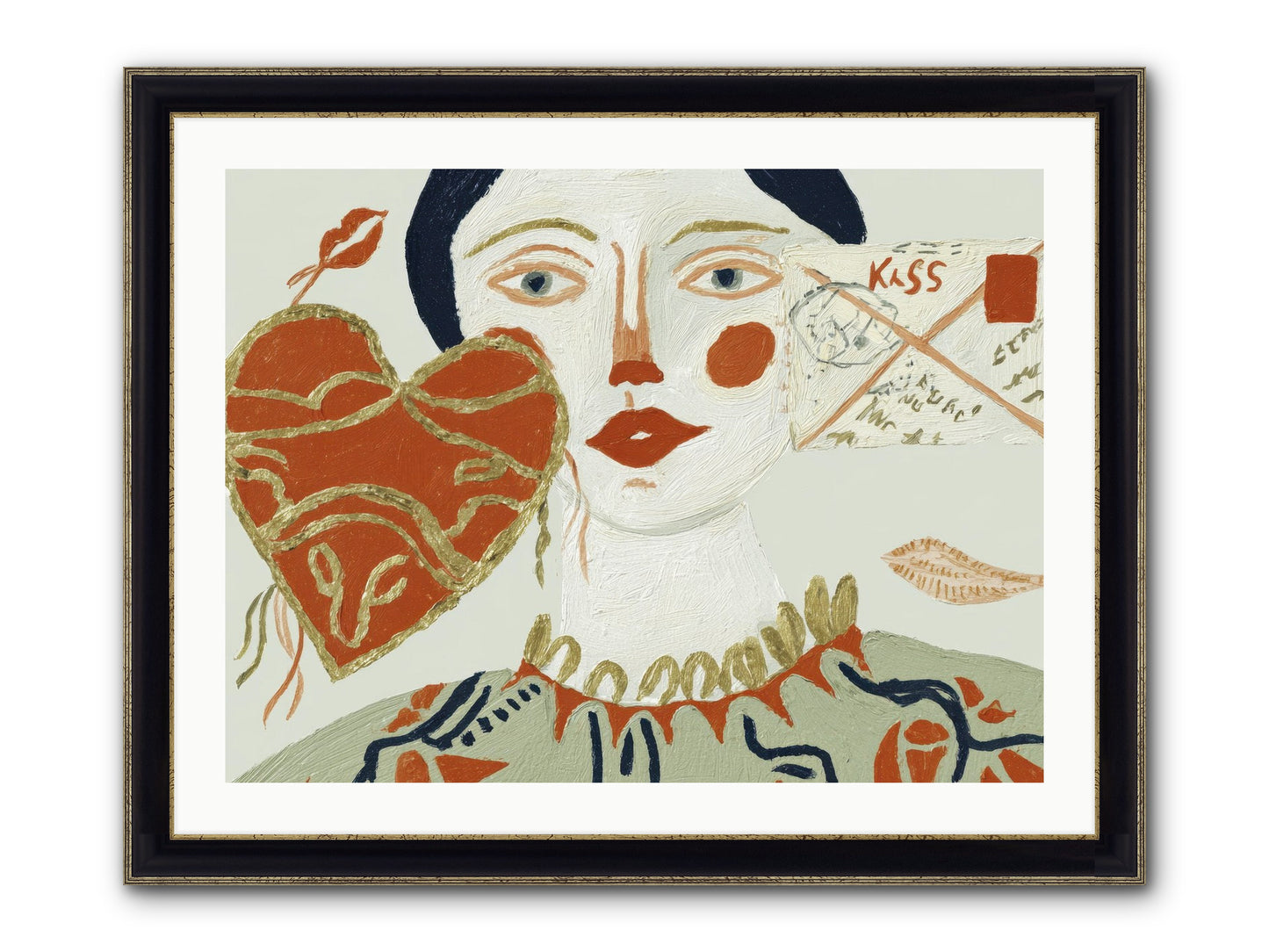Notes For A Very Good Heart Framed Print - Black & Gold 32x24