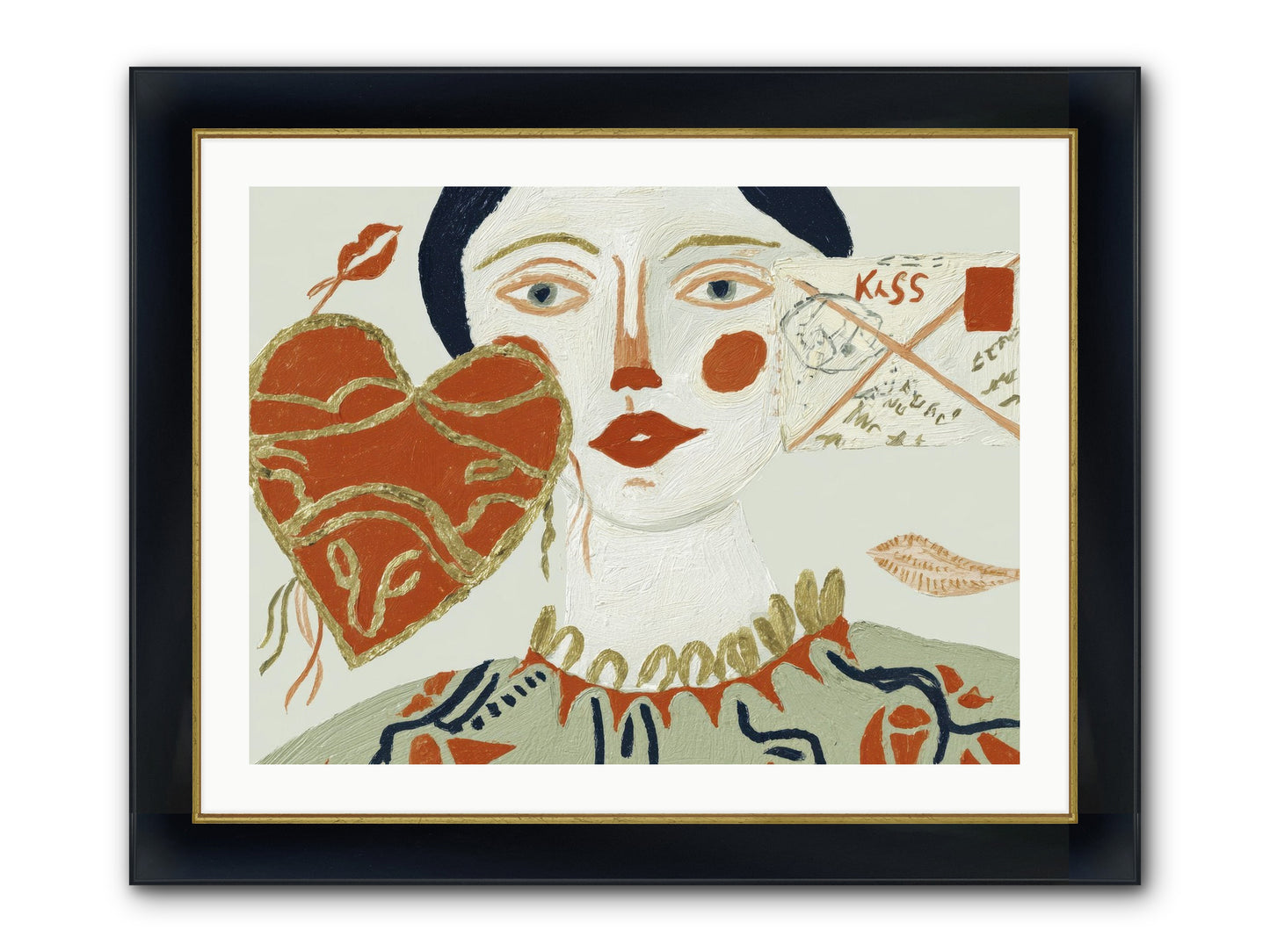 Notes For A Very Good Heart Framed Print - Wide Black w/Gold 32x24