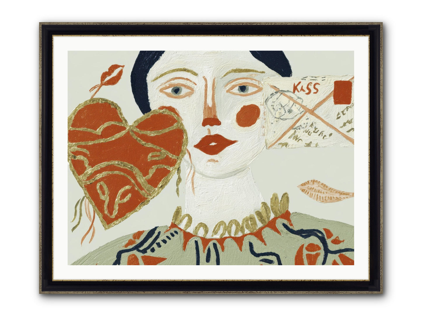 Notes For A Very Good Heart Framed Print - Black & Gold 40x30