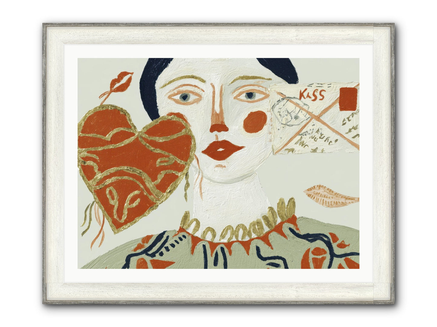 Notes For A Very Good Heart Framed Print - Driftwood White 40x30