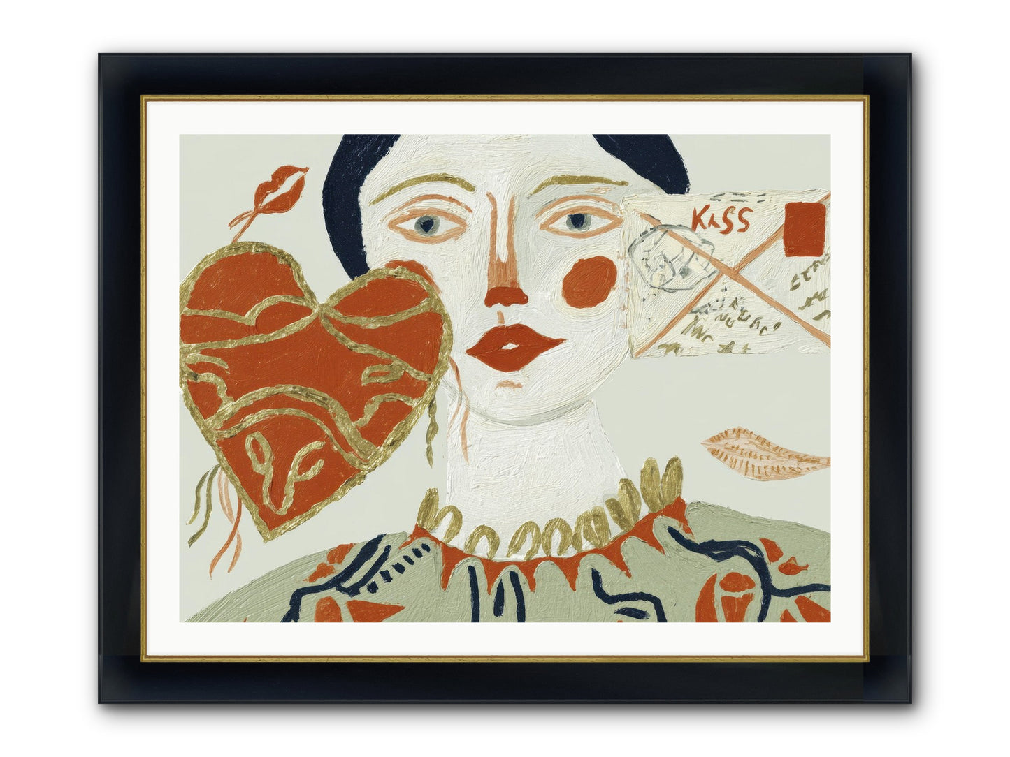 Notes For A Very Good Heart Framed Print - Wide Black w/Gold 40x30
