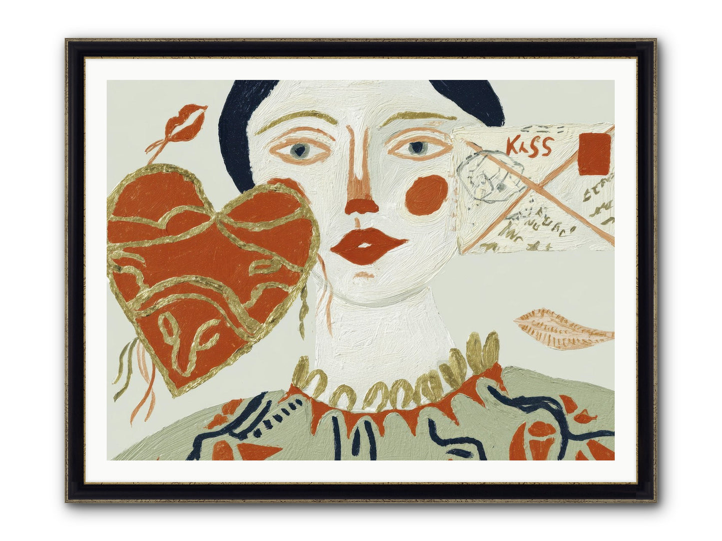 Notes For A Very Good Heart Framed Print - Black & Gold 48x36