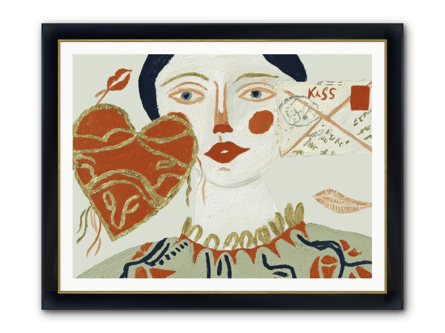 Notes For A Very Good Heart Framed Print - Wide Black w/Gold 48x36