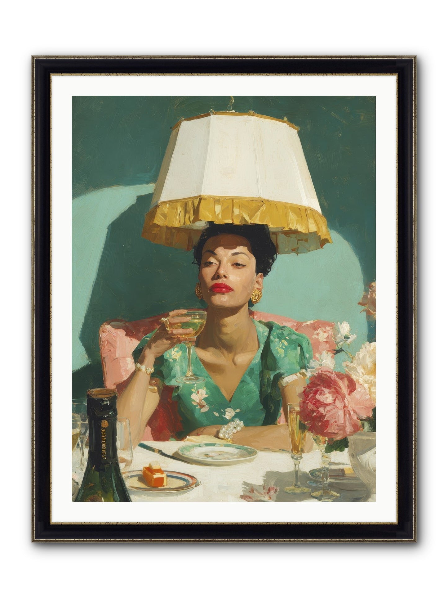 Notes From The Attic Suite Framed Print - Black & Gold 30x40