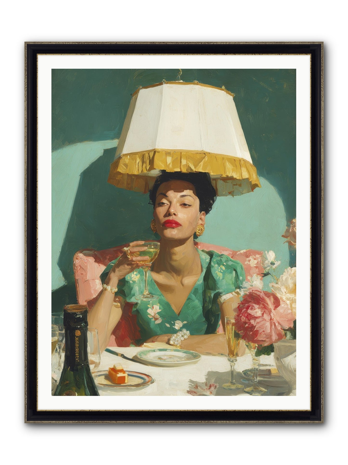 Notes From The Attic Suite Framed Print - Black & Gold 36x48