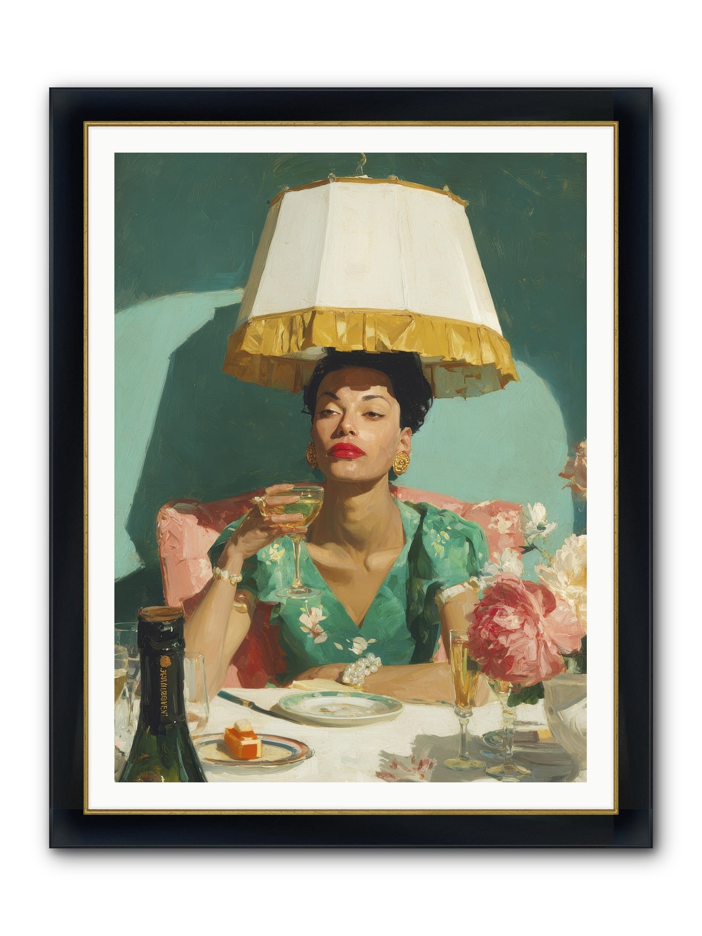 Notes From The Attic Suite Framed Print - Wide Black w/Gold 36x48