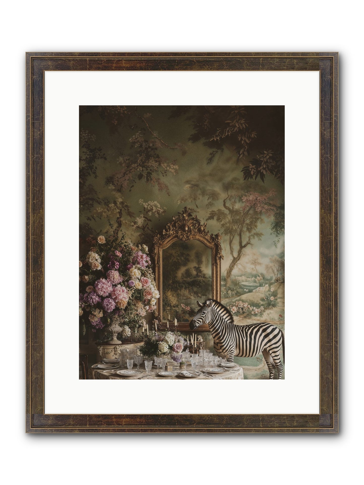 Oberon's Feast Framed Print - Slimwoods Black/Gold 12x16