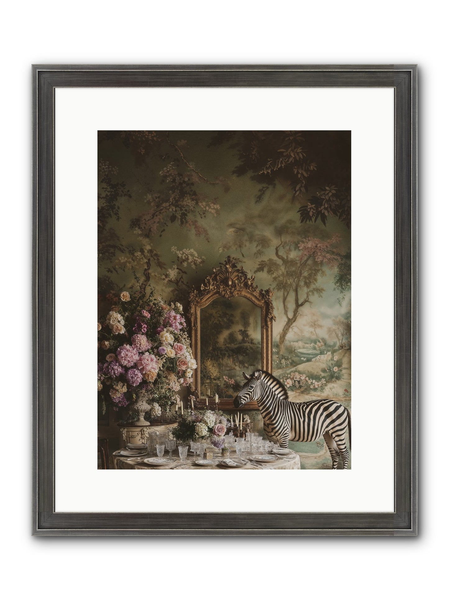 Oberon's Feast Framed Print - Slimwoods Black/Silver 12x16