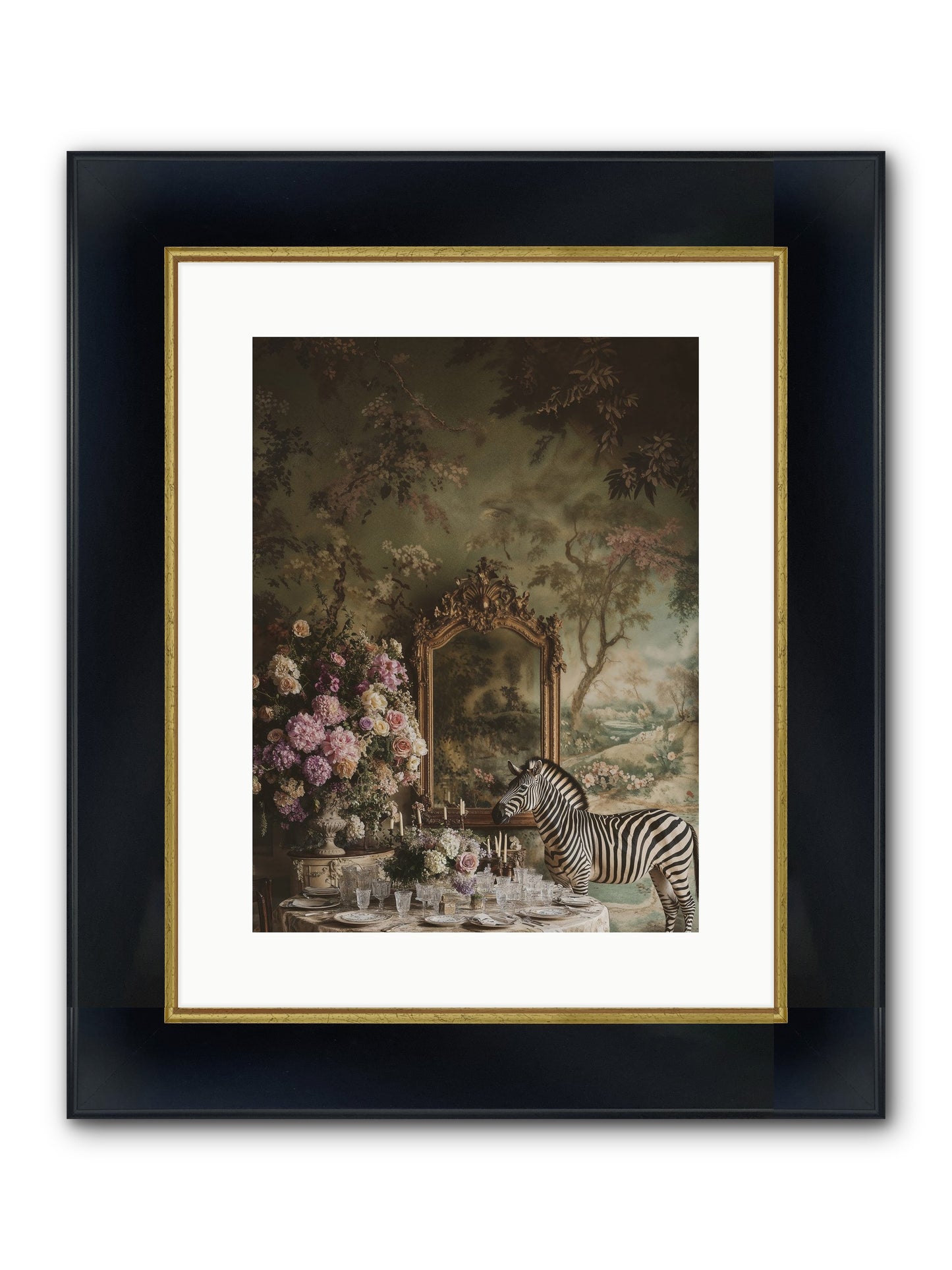 Oberon's Feast Framed Print - Wide Black w/Gold 12x16