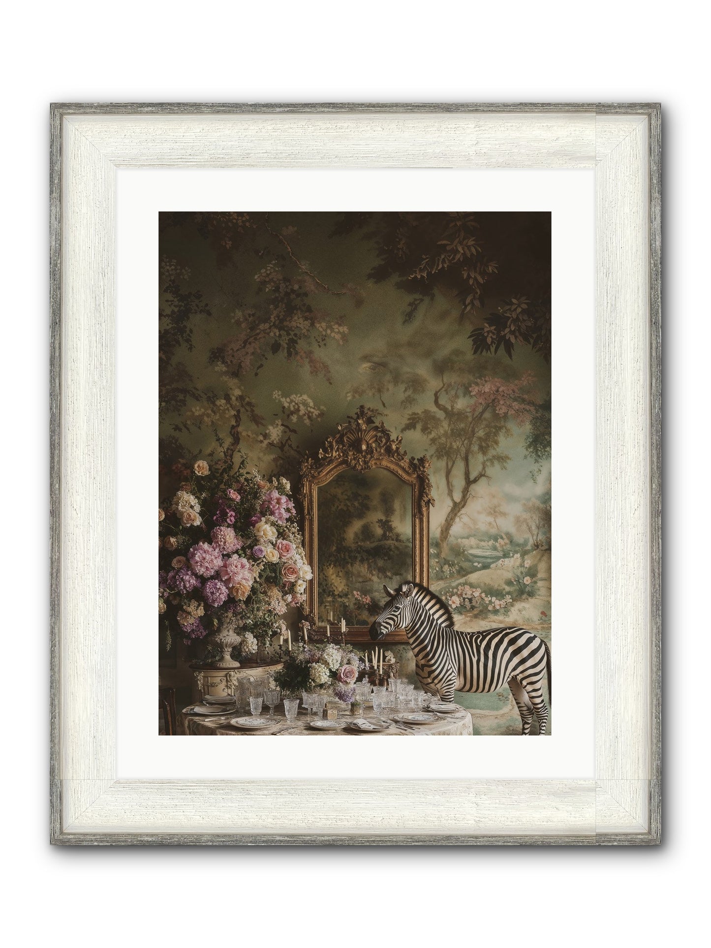 Oberon's Feast Framed Print - Driftwood White 18x24