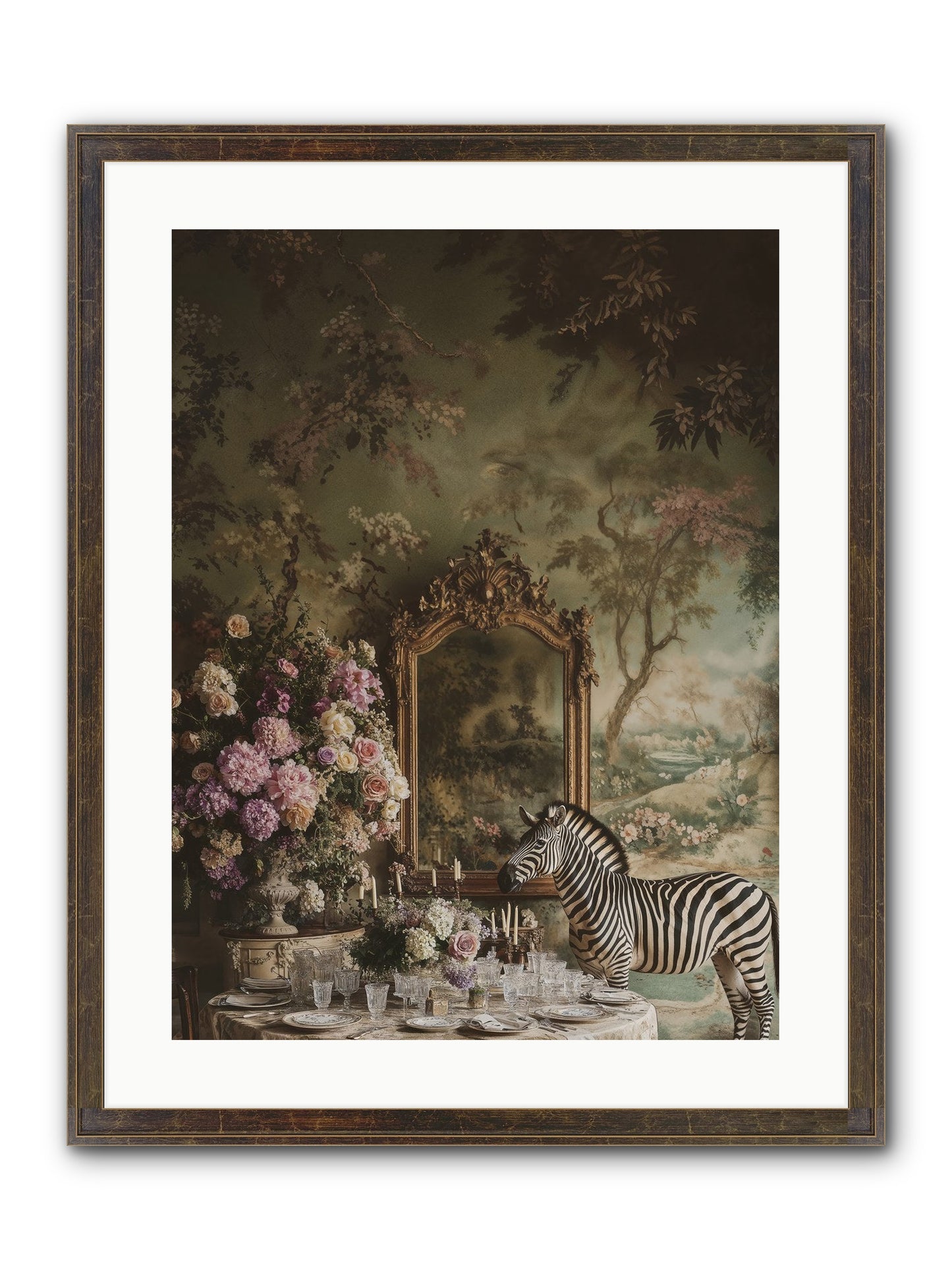 Oberon's Feast Framed Print - Slimwoods Black/Gold 18x24