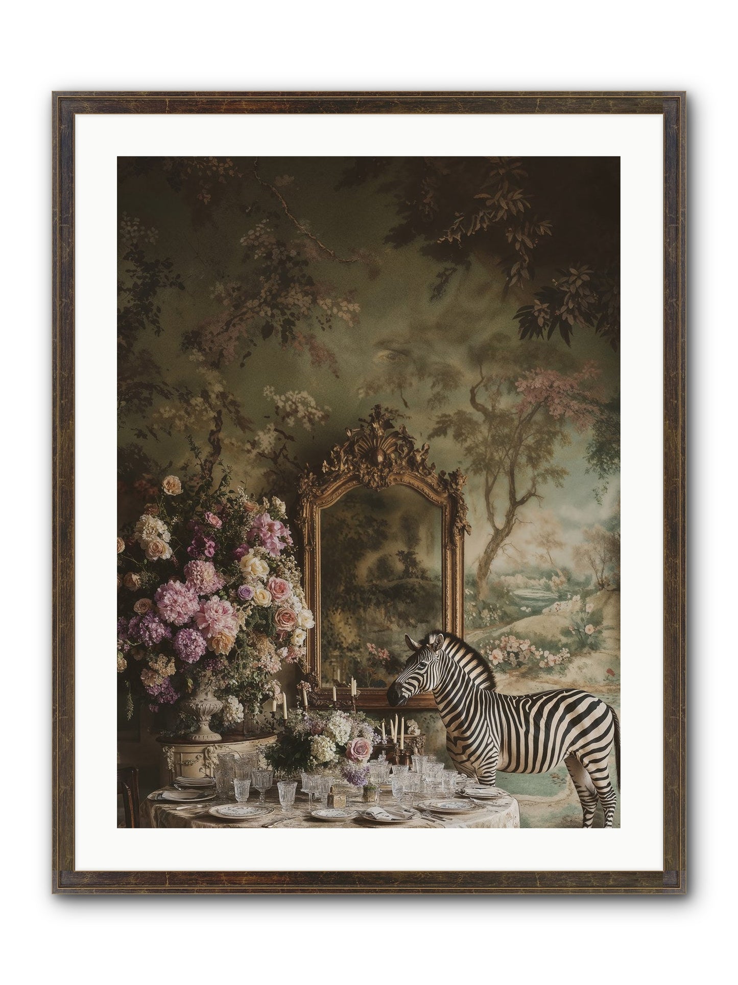 Oberon's Feast Framed Print - Slimwoods Black/Gold 24x32