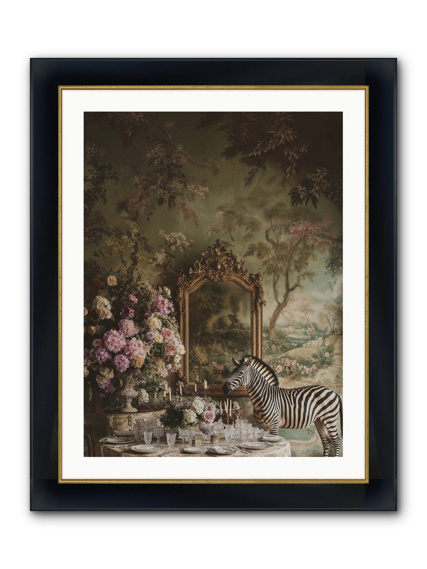 Oberon's Feast Framed Print - Wide Black w/Gold 24x32