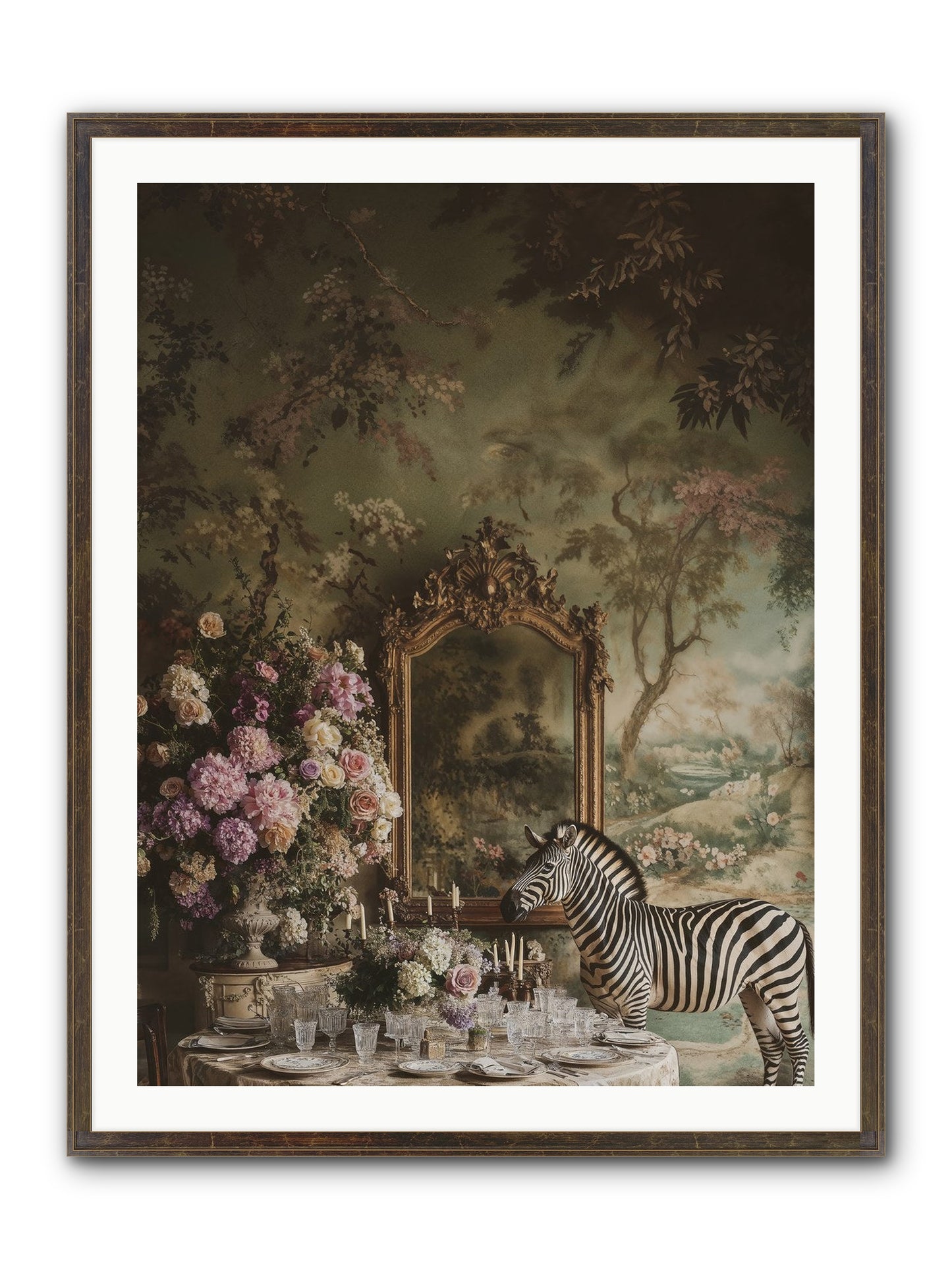 Oberon's Feast Framed Print - Slimwoods Black/Gold 30x40