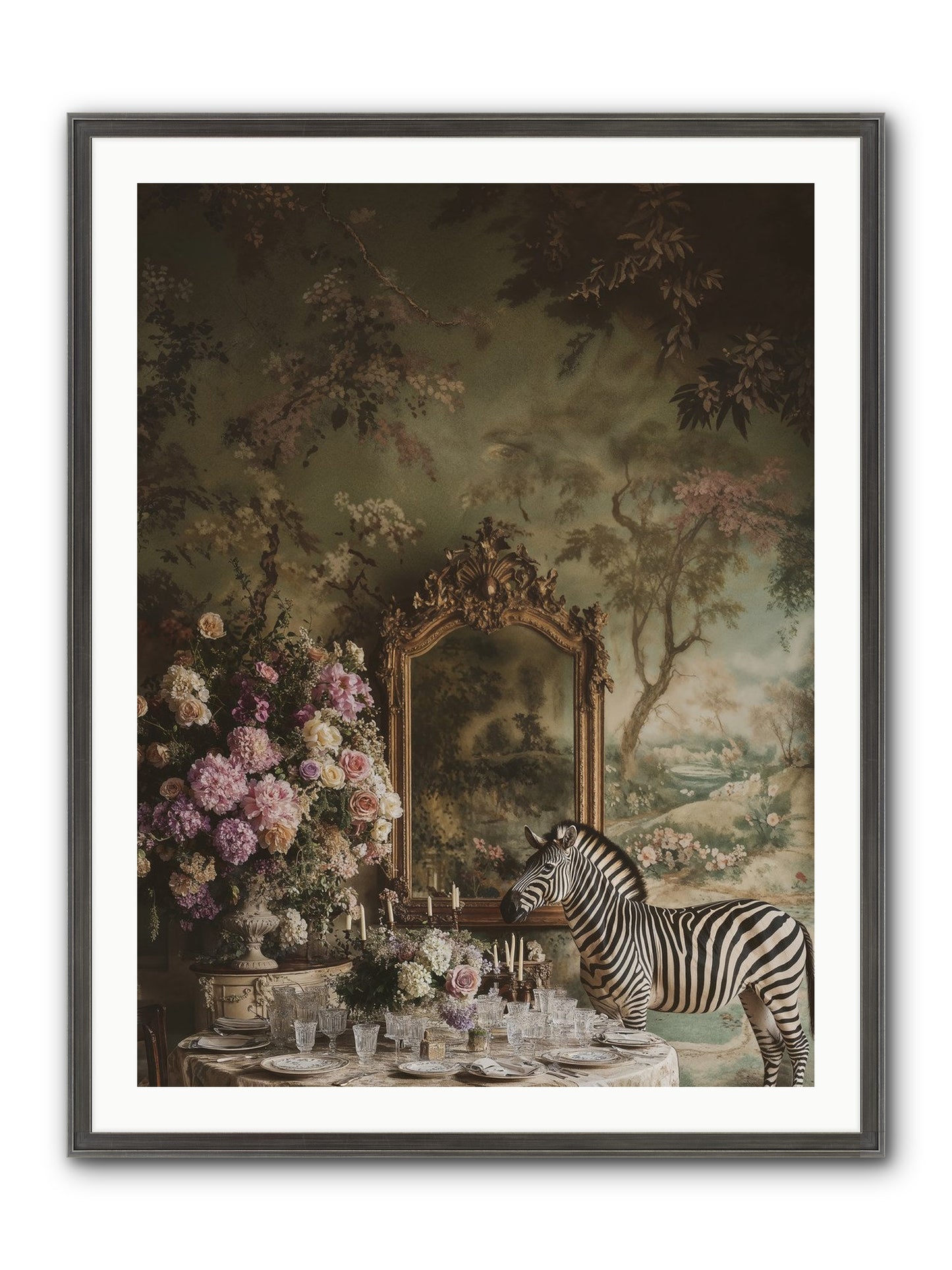 Oberon's Feast Framed Print - Slimwoods Black/Silver 30x40