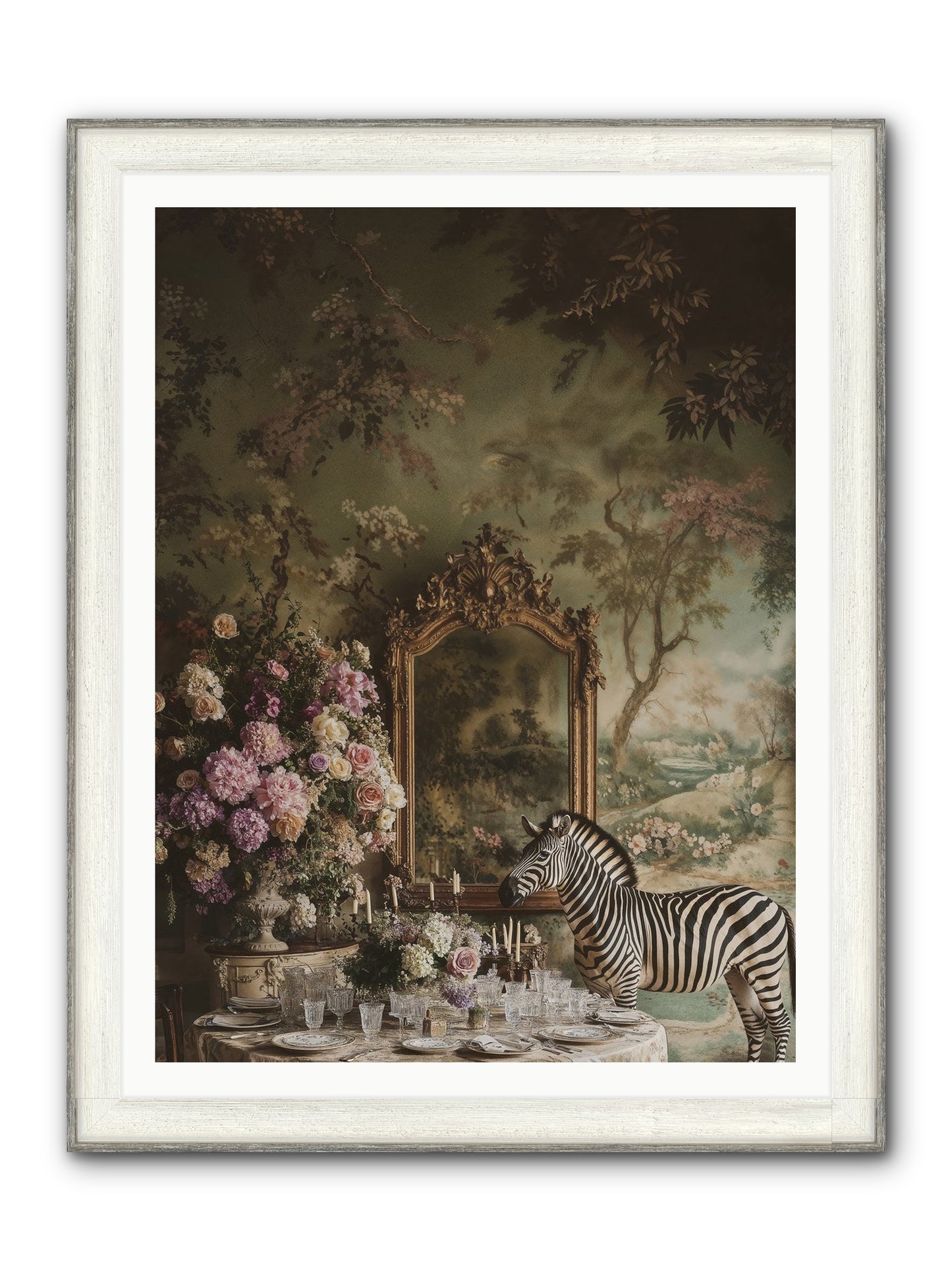 Oberon's Feast Framed Print - Driftwood White 36x48