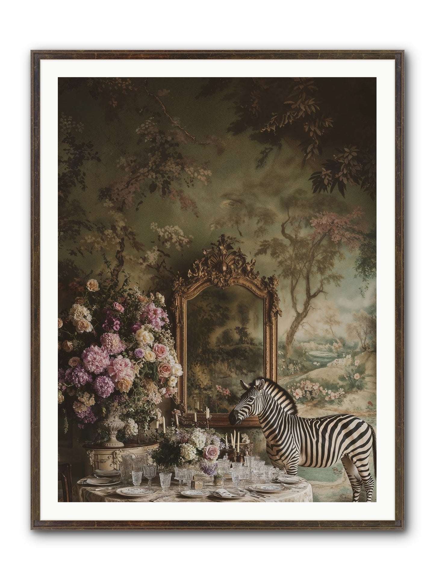 Oberon's Feast Framed Print - Slimwoods Black/Gold 36x48