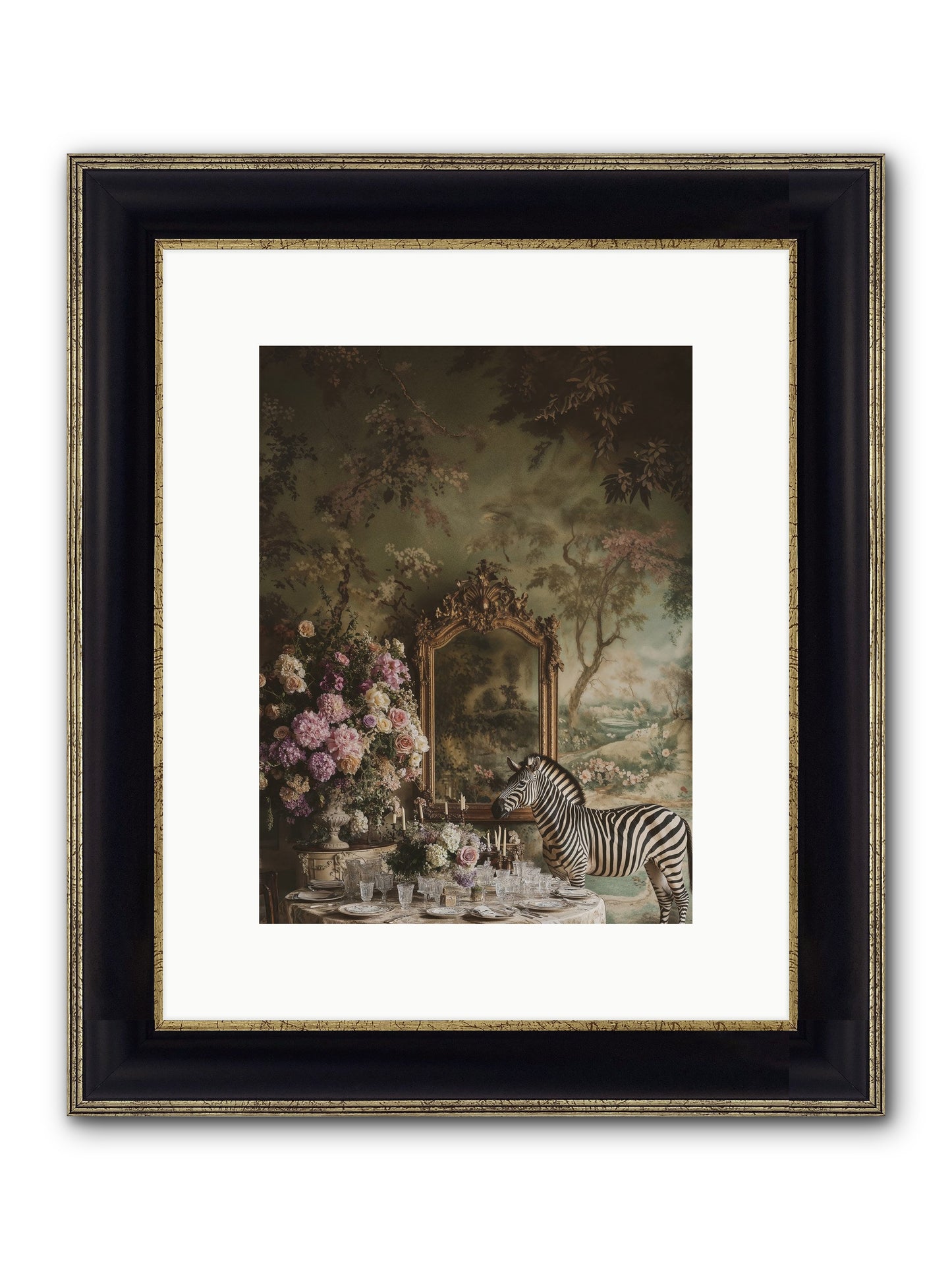 Oberon's Feast Framed Print - Black & Gold 9x12