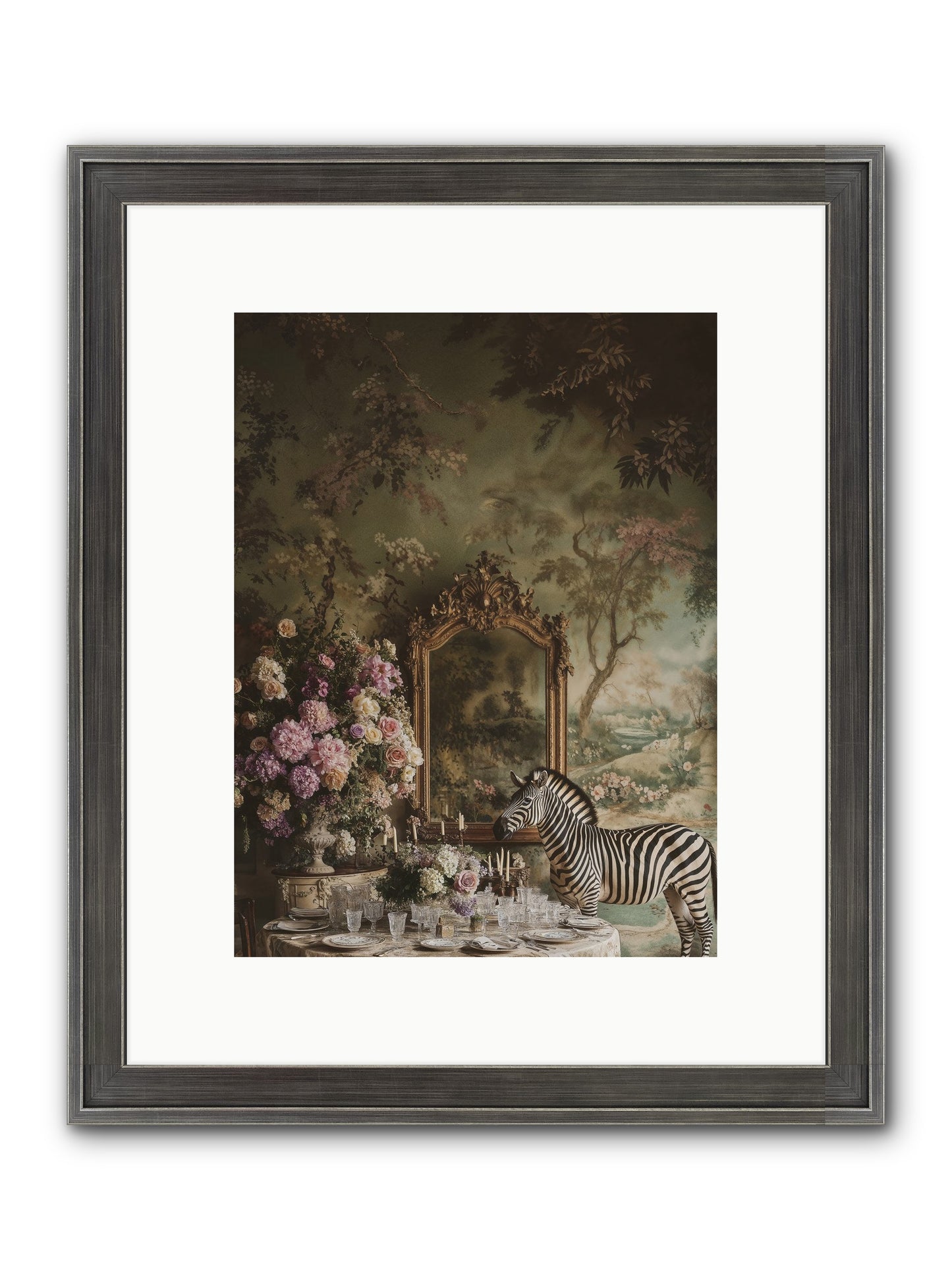 Oberon's Feast Framed Print - Slimwoods Black/Silver 9x12