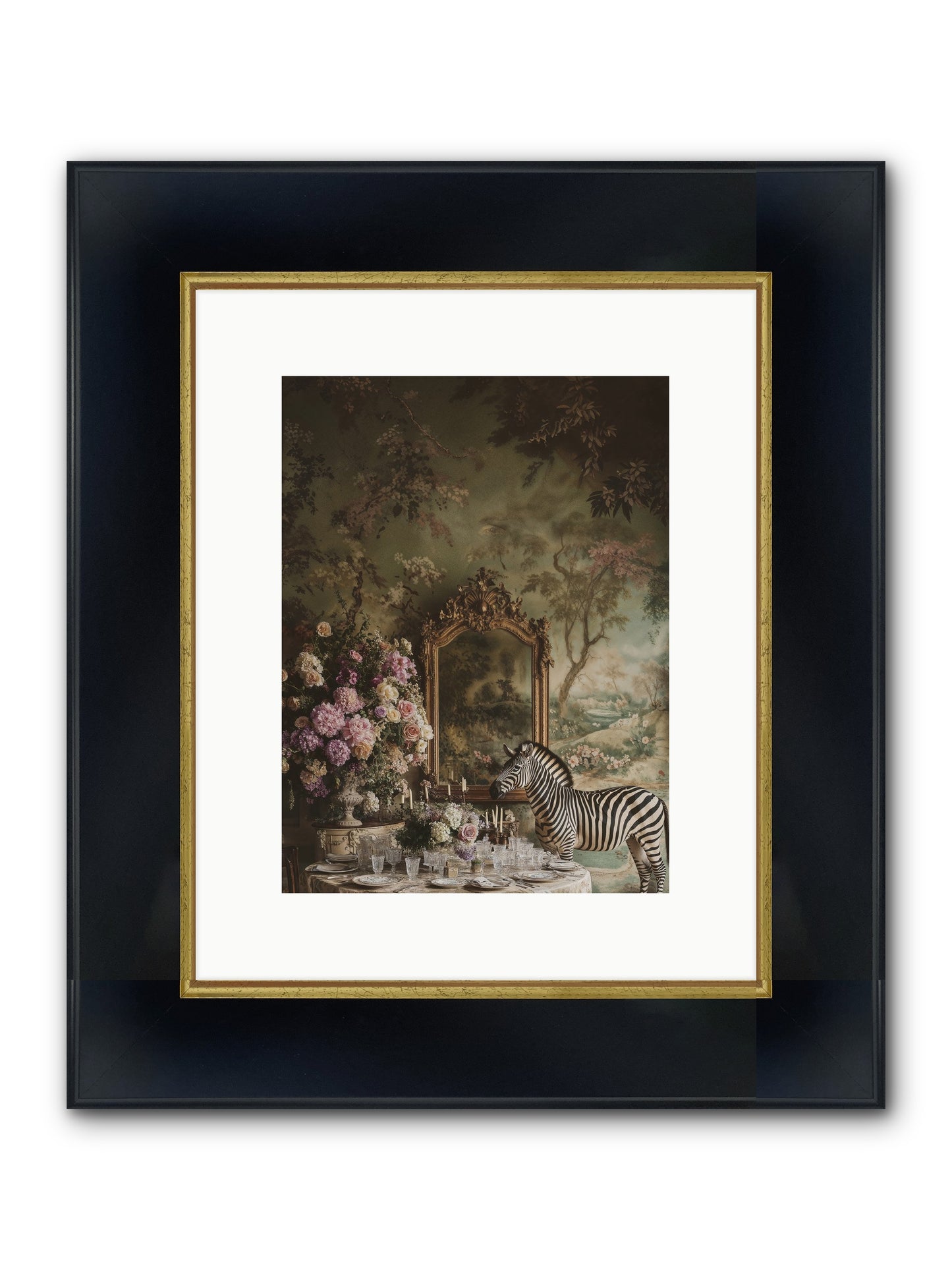 Oberon's Feast Framed Print - Wide Black w/Gold 9x12