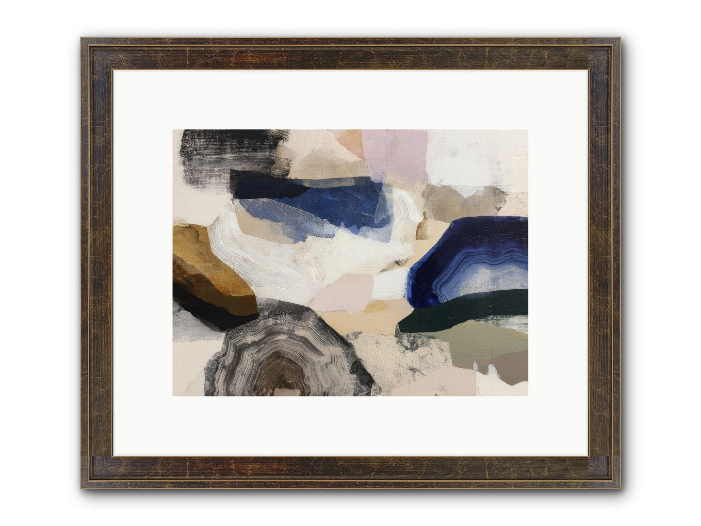 Oblique Clarity Framed Print - Slimwoods Black/Gold 12x9