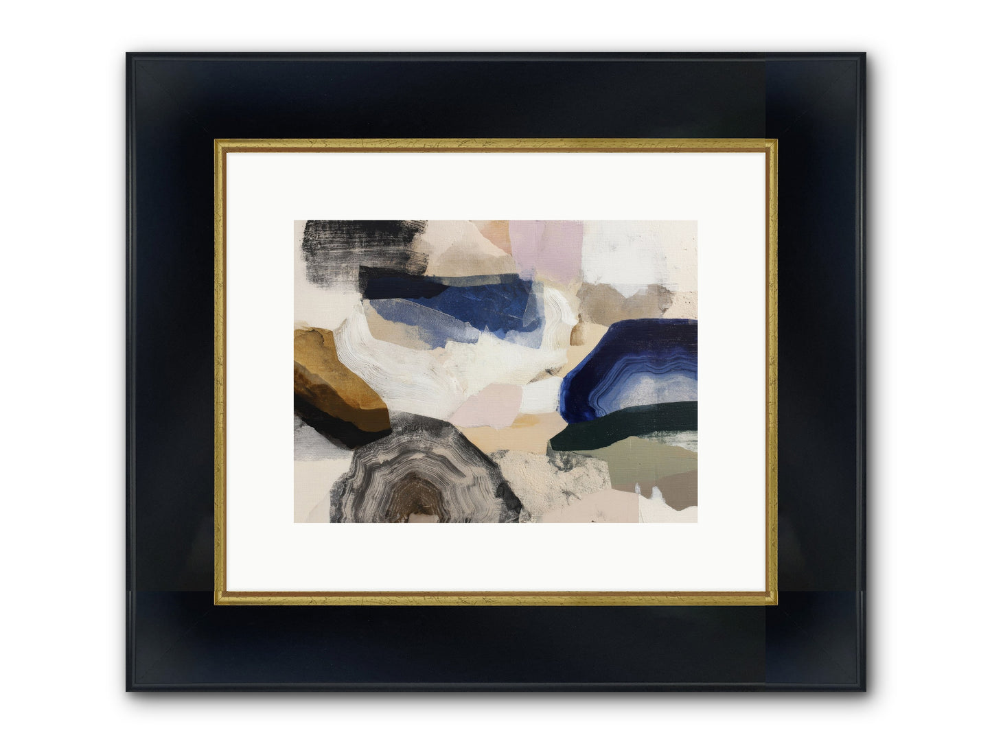 Oblique Clarity Framed Print - Wide Black w/Gold 12x9