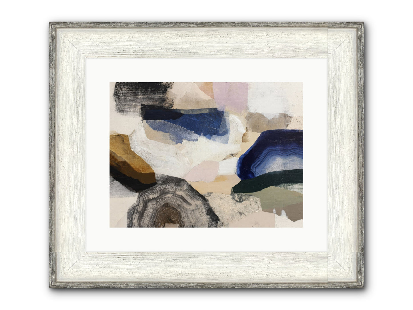 Oblique Clarity Framed Print - Driftwood White 16x12