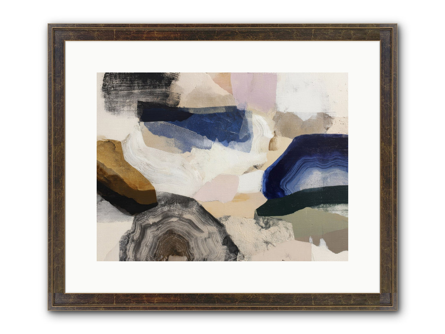 Oblique Clarity Framed Print - Slimwoods Black/Gold 16x12