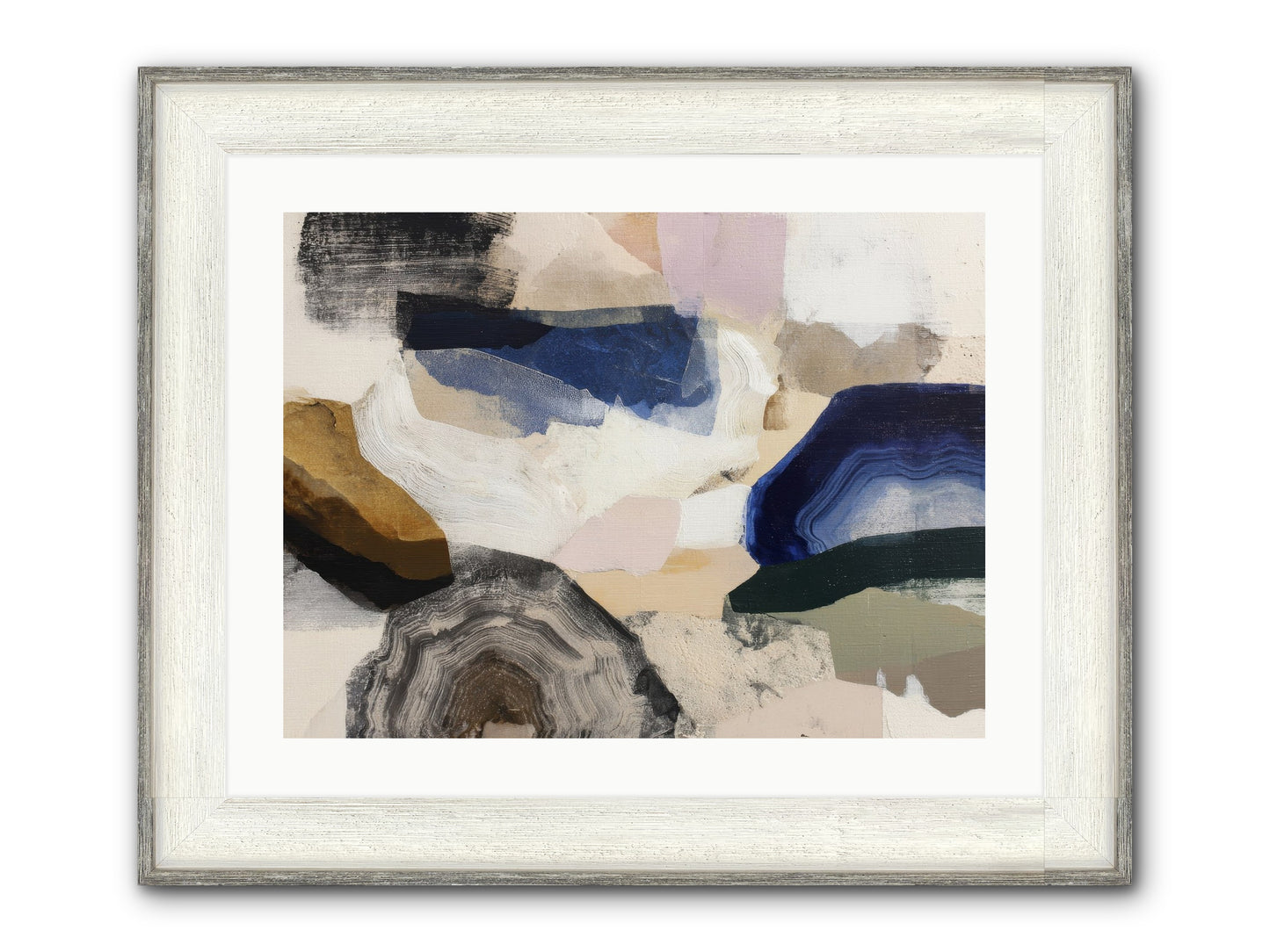 Oblique Clarity Framed Print - Driftwood White 24x18
