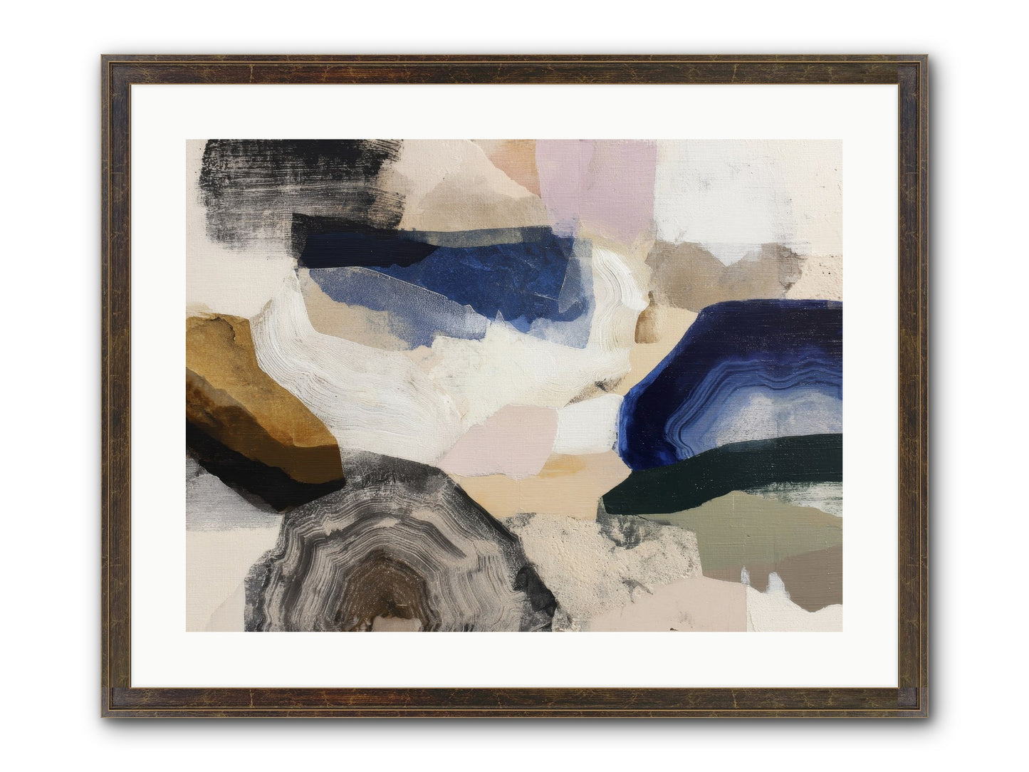 Oblique Clarity Framed Print - Slimwoods Black/Gold 24x18